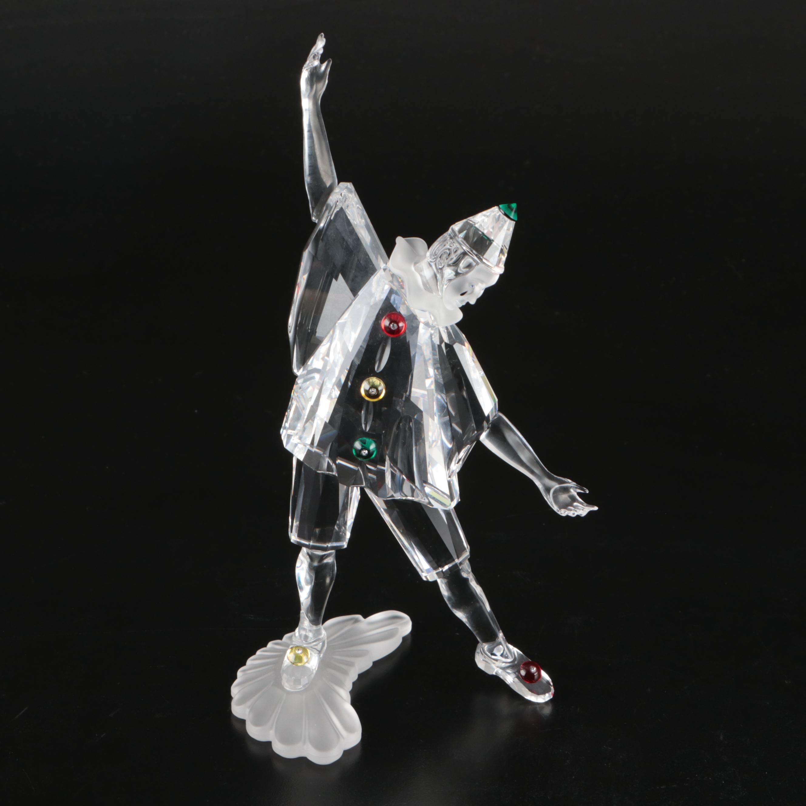 Swarovski Crystal Figurines Featuring Pierrot, Swan, Car and Other Animals