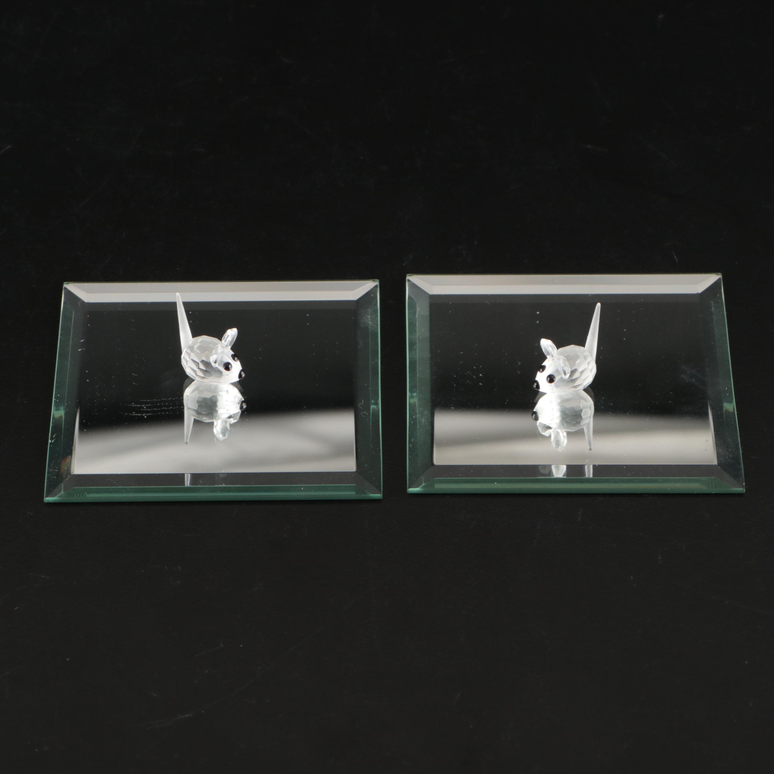 Swarovski Crystal Figurines Featuring Pierrot, Swan, Car and Other Animals