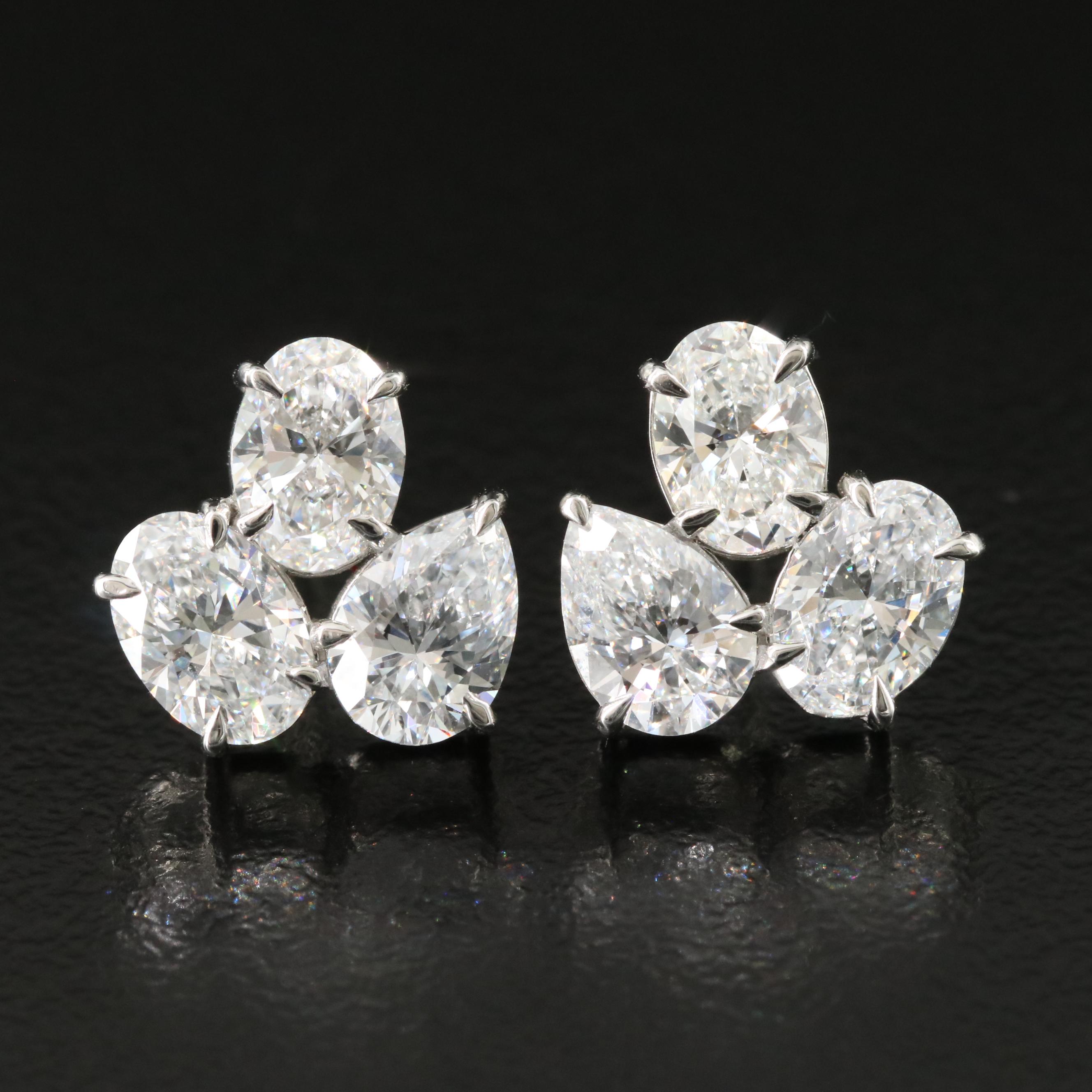 Platinum 3.10 CTW Lab Grown Diamond Earrings