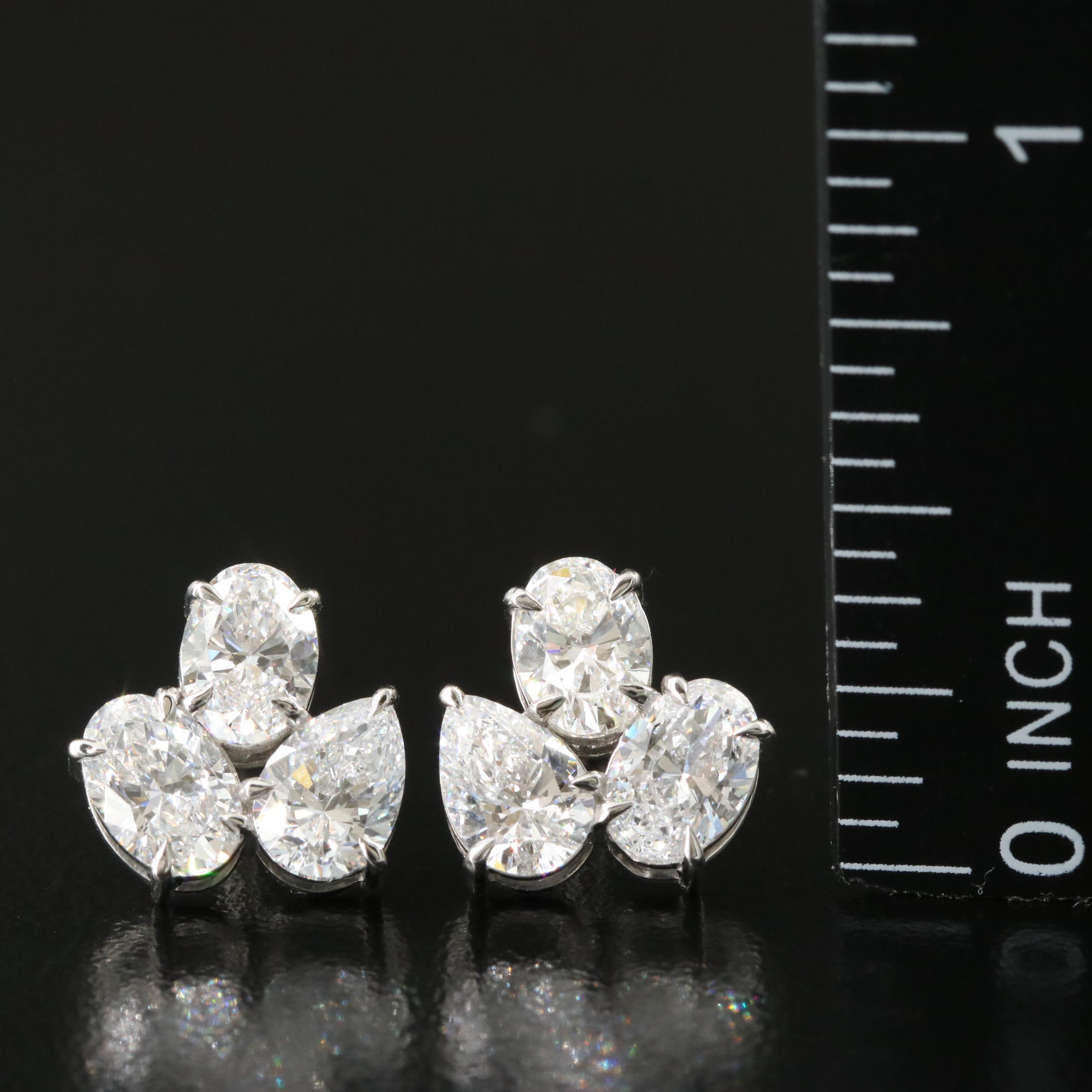 Platinum 3.10 CTW Lab Grown Diamond Earrings
