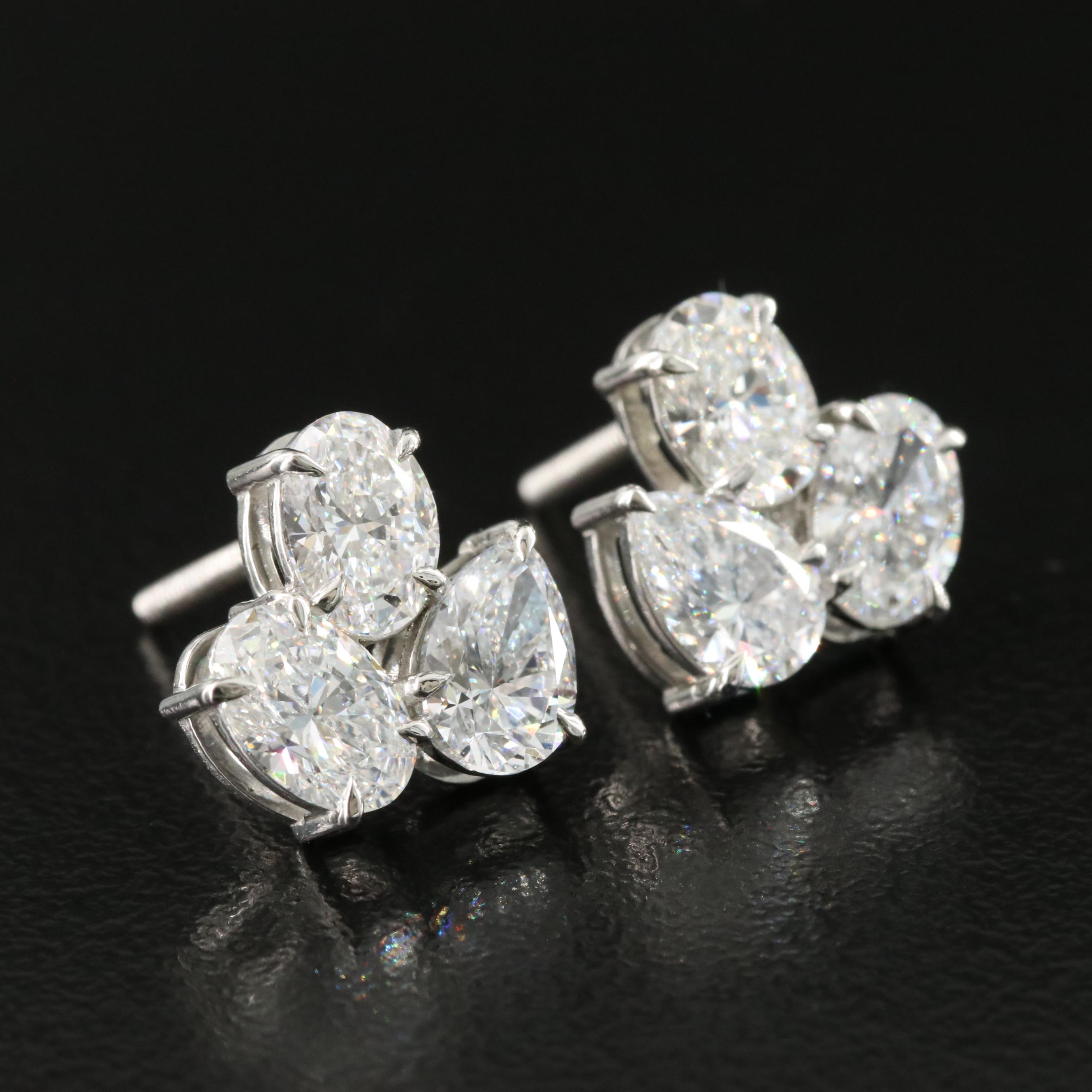 Platinum 3.10 CTW Lab Grown Diamond Earrings