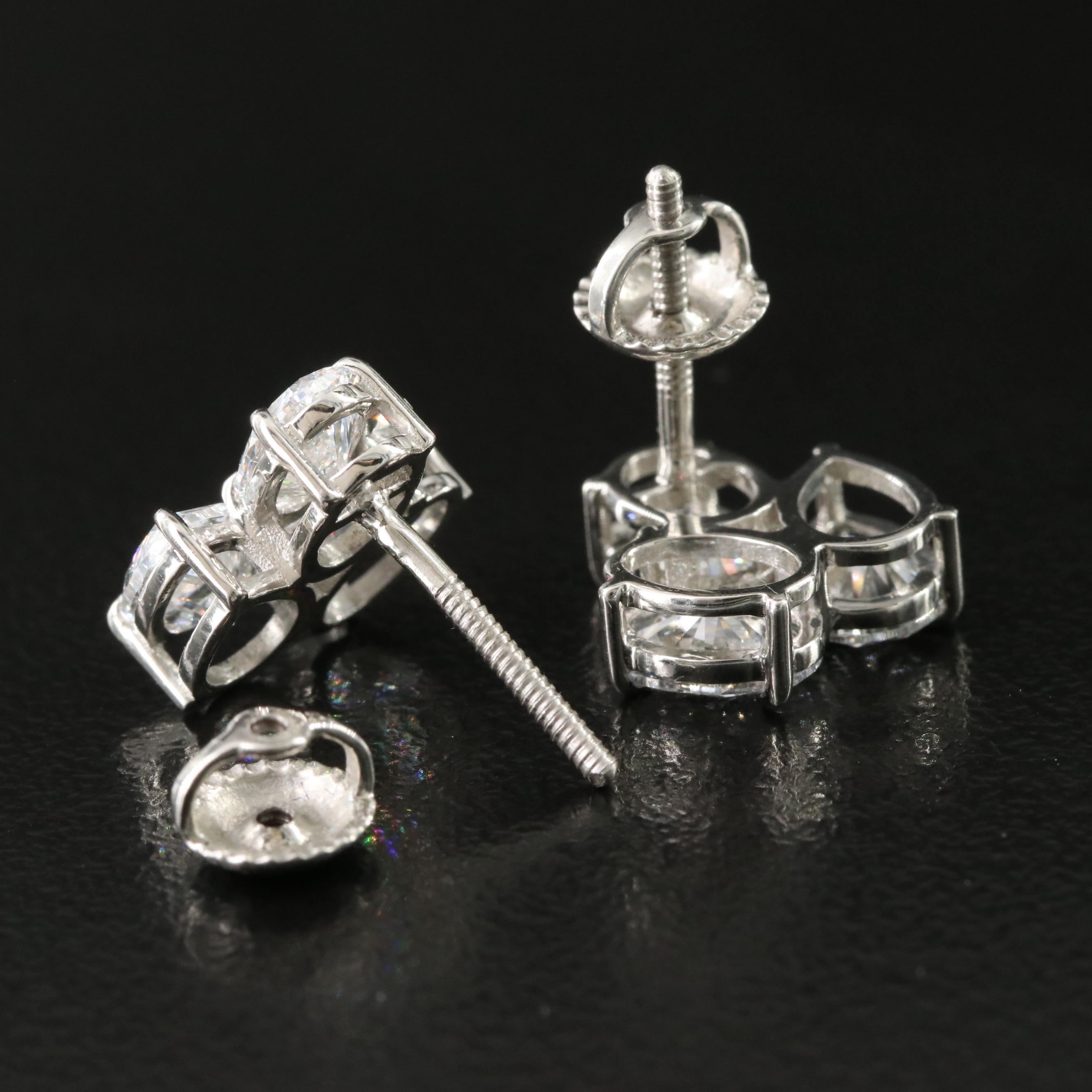 Platinum 3.10 CTW Lab Grown Diamond Earrings