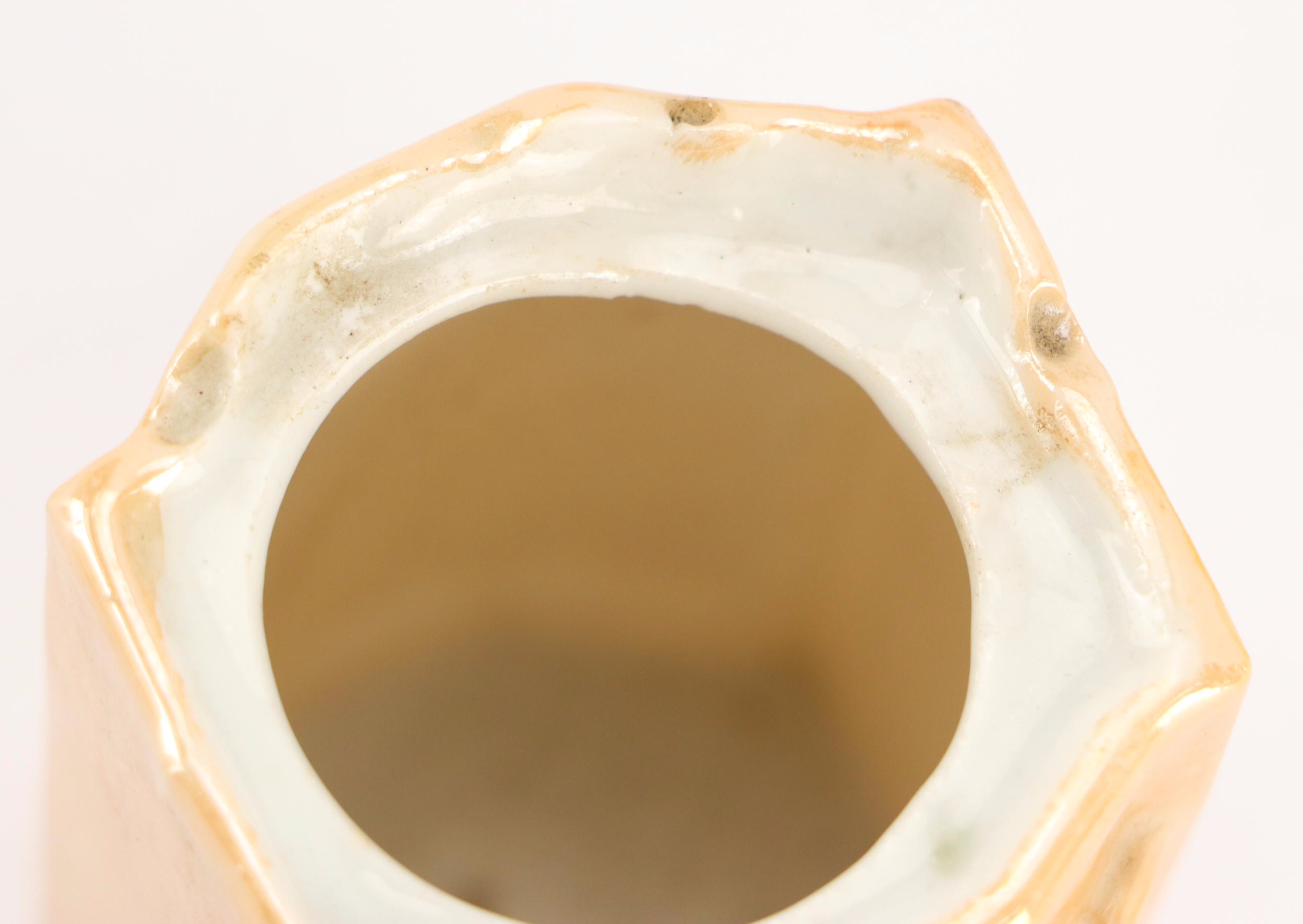 Hand-Painted Floral Ceramic Lusterware Jars and Cruets, Mid-20th Century