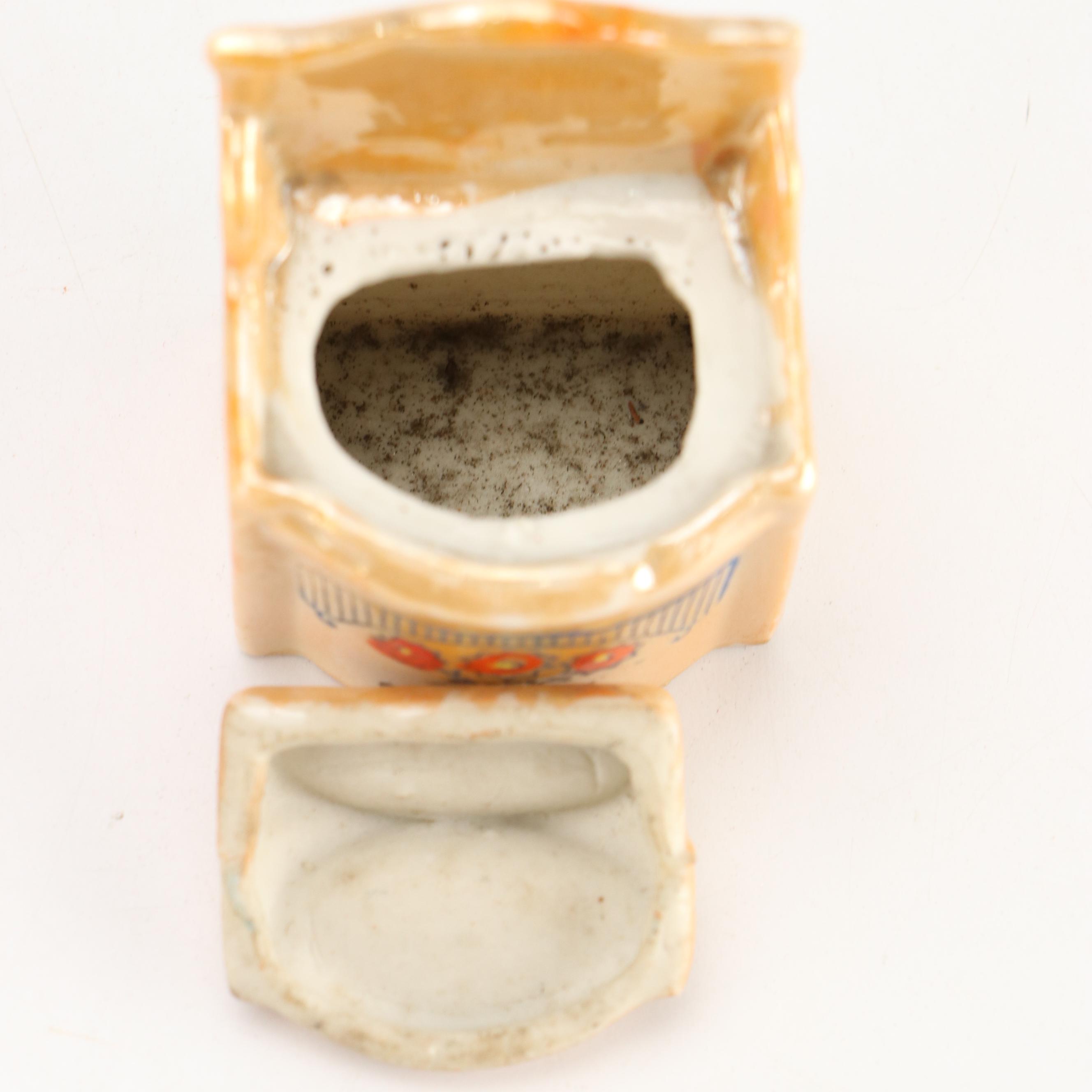 Hand-Painted Floral Ceramic Lusterware Jars and Cruets, Mid-20th Century