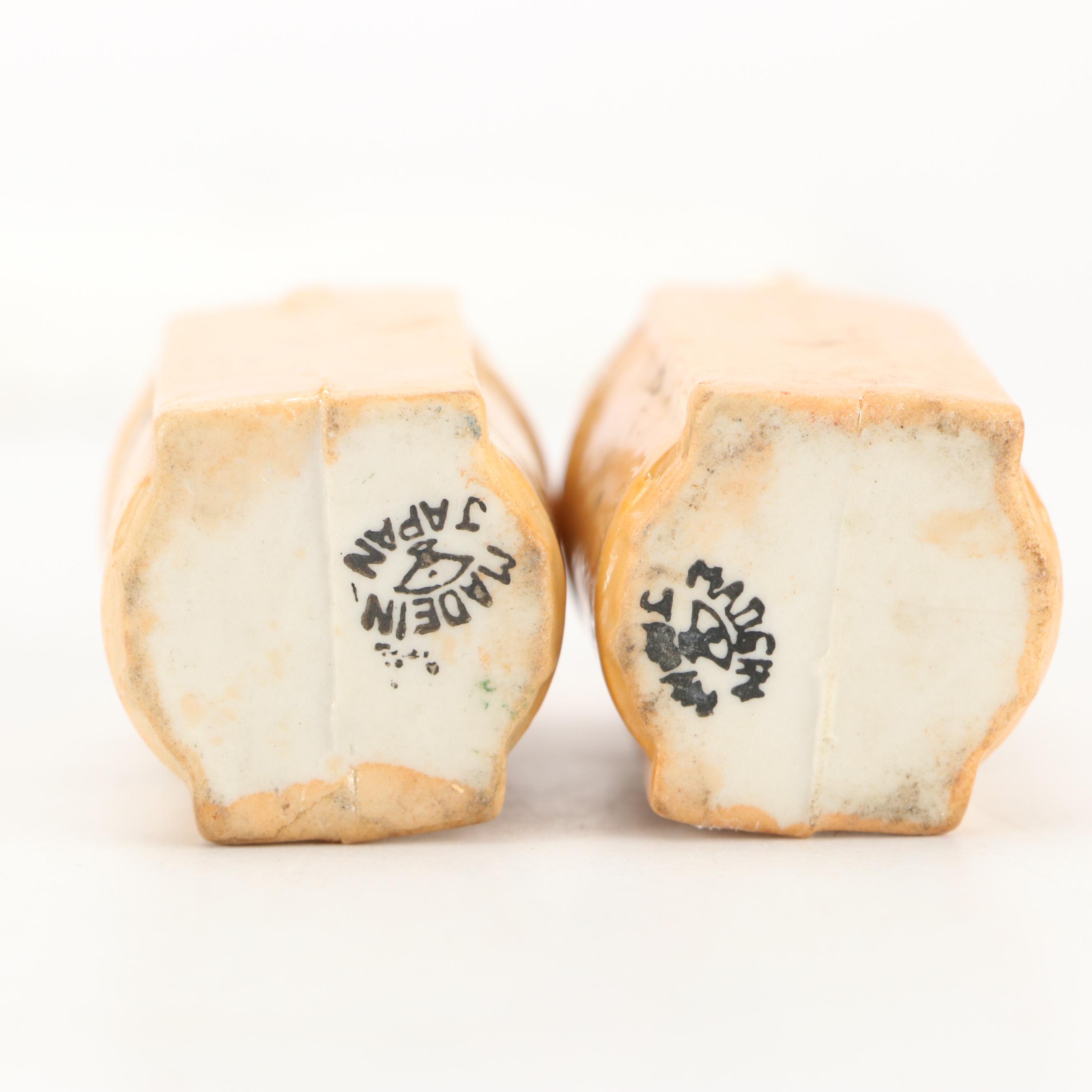 Hand-Painted Floral Ceramic Lusterware Jars and Cruets, Mid-20th Century