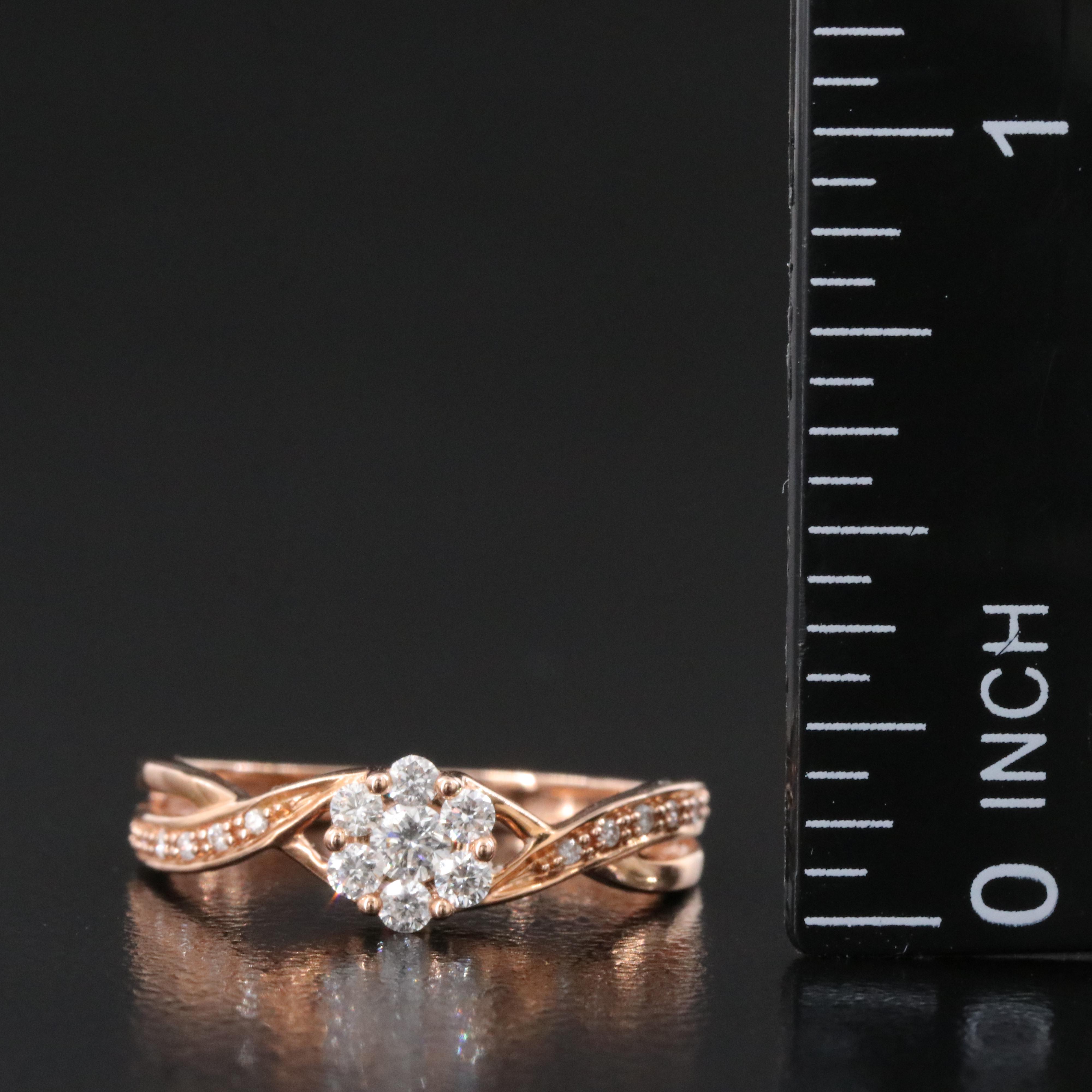14K Rose Gold 0.27 CTW Diamond Ring