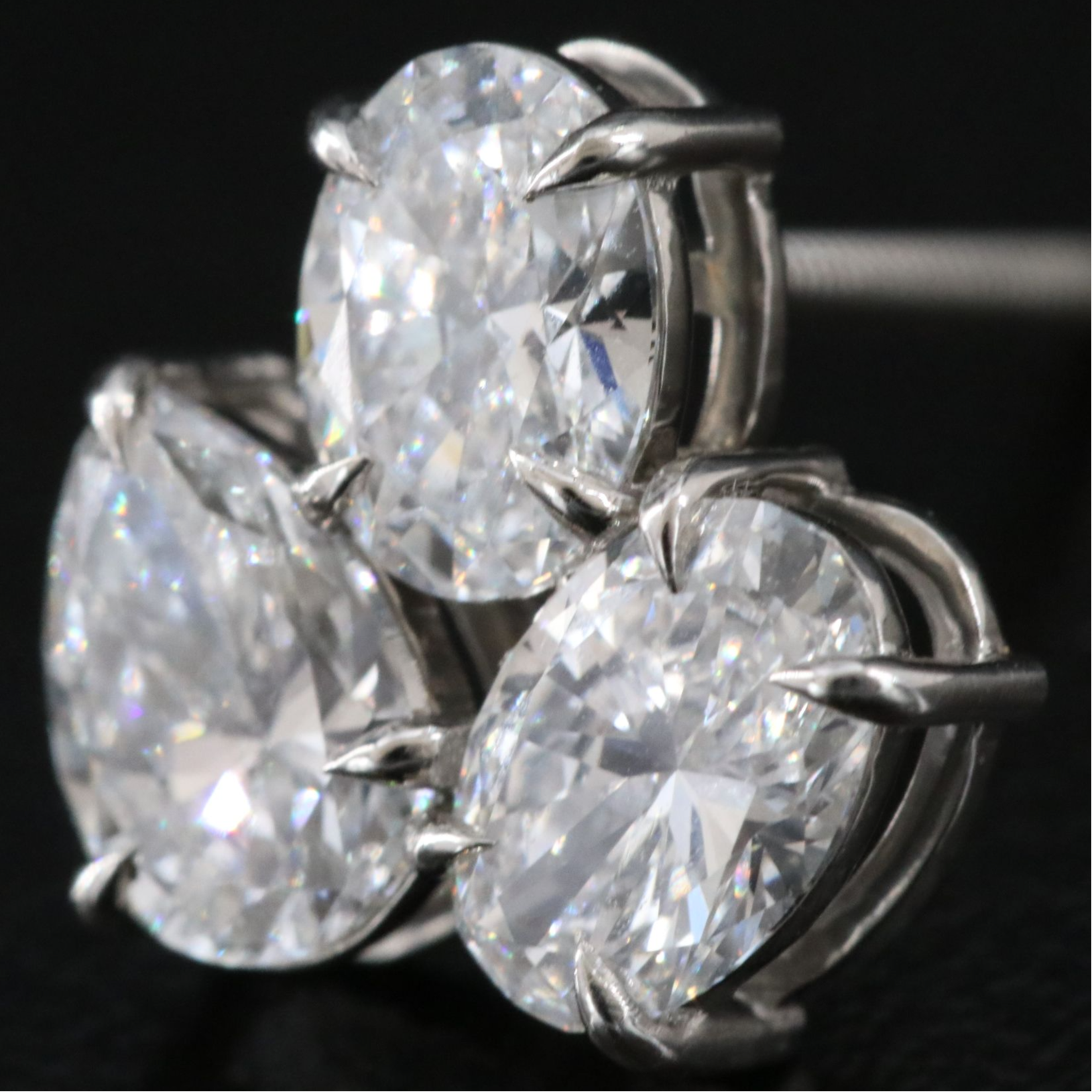 Platinum 3.15 CTW Lab Grown Diamond Earrings