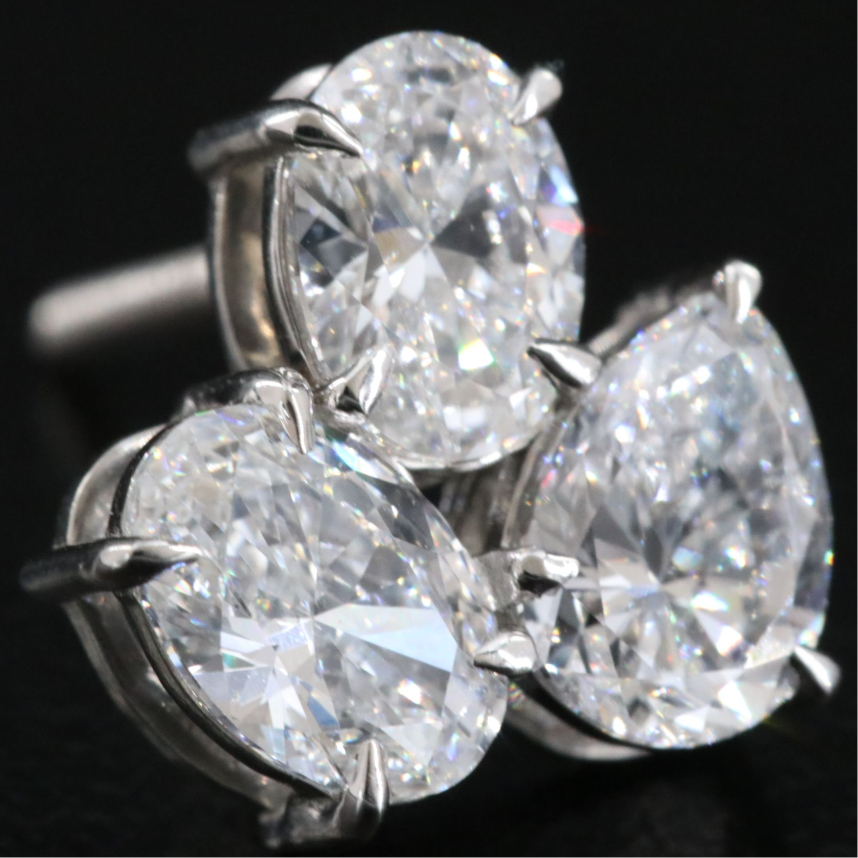 Platinum 3.15 CTW Lab Grown Diamond Earrings