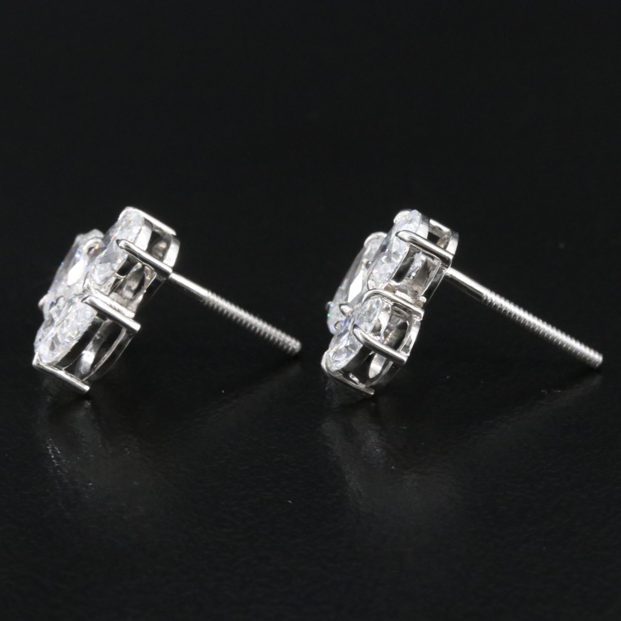 Platinum 3.15 CTW Lab Grown Diamond Earrings