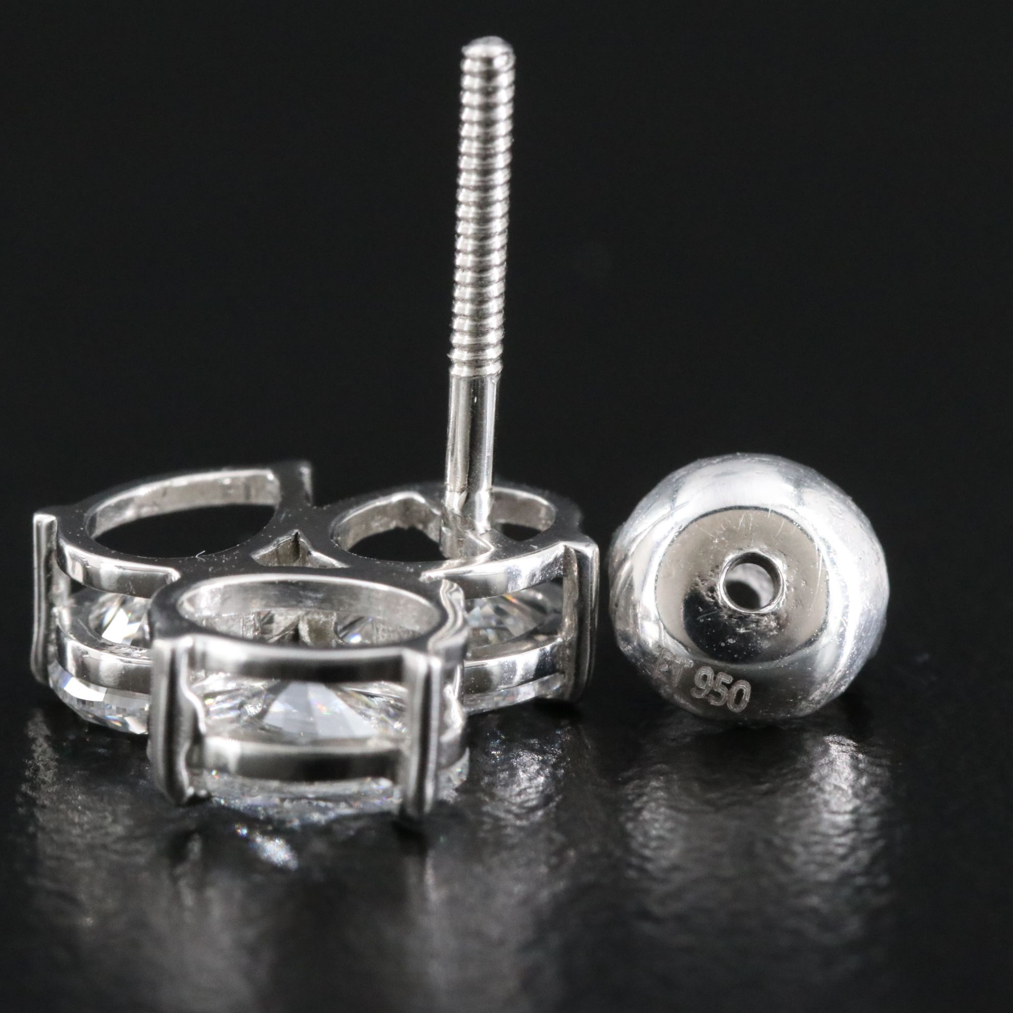 Platinum 3.15 CTW Lab Grown Diamond Earrings