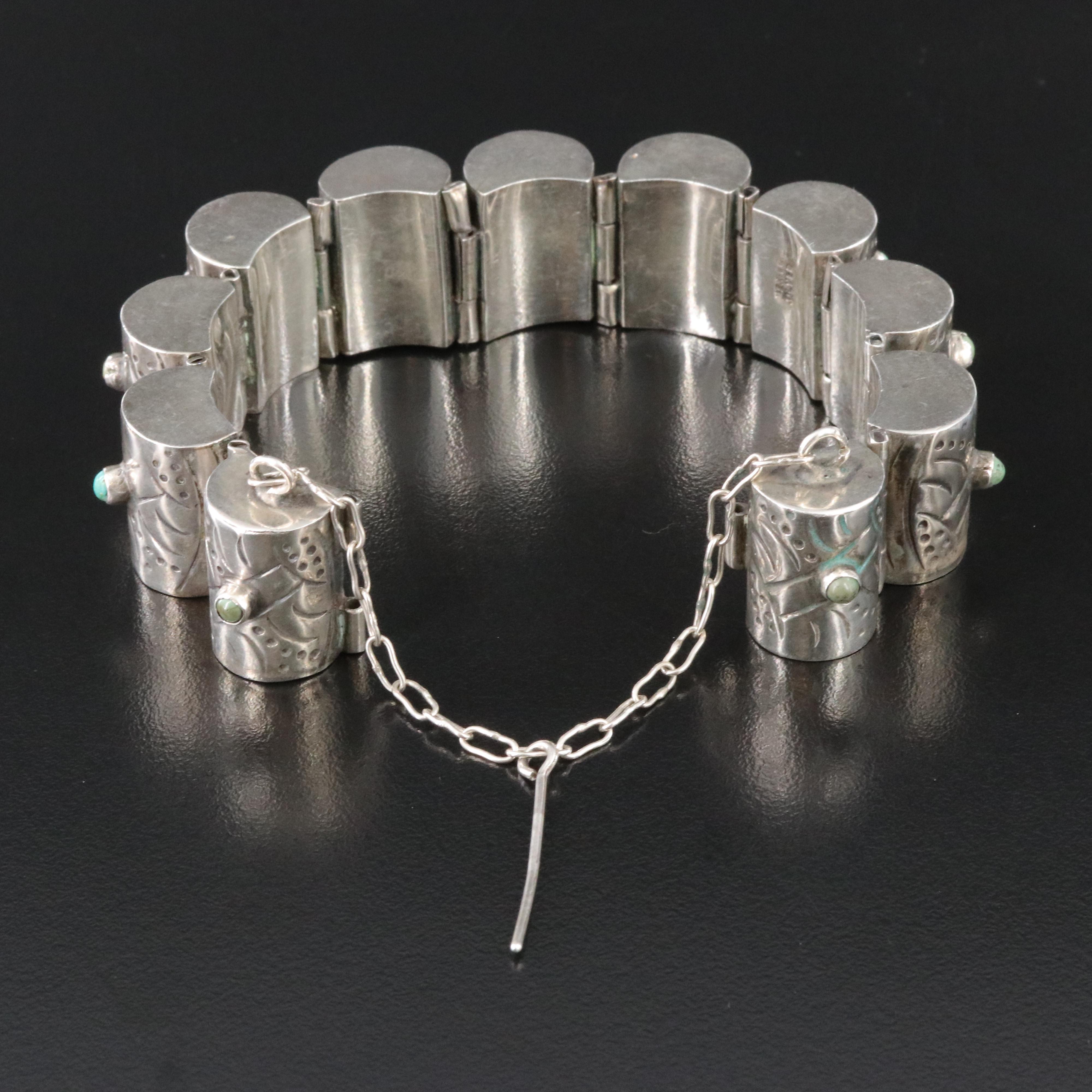 Vintage Mexican Sterling Turquoise Bracelet