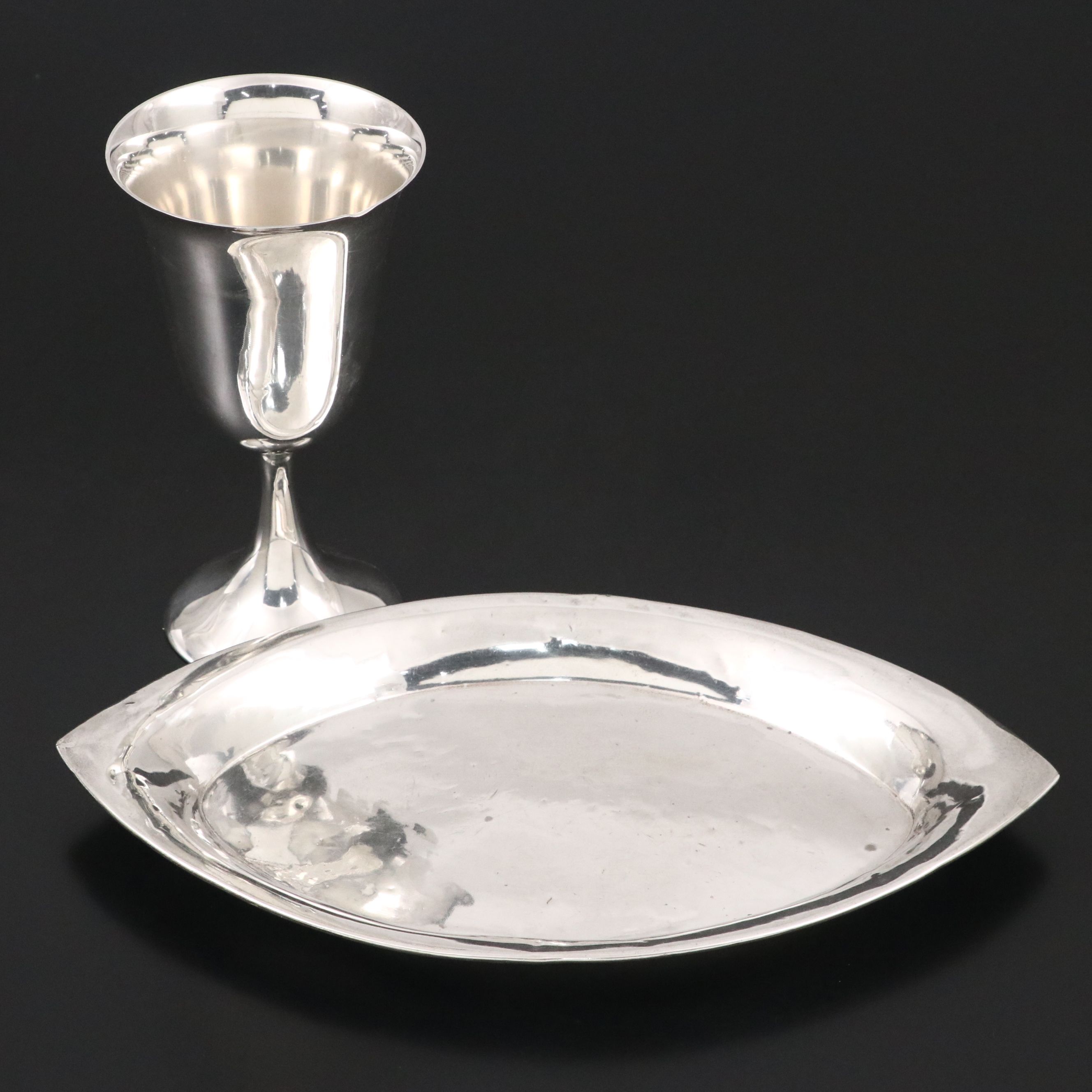 Fisher Sterling Cup with Webster Sterling Goblet, Early to Mid-20th C.