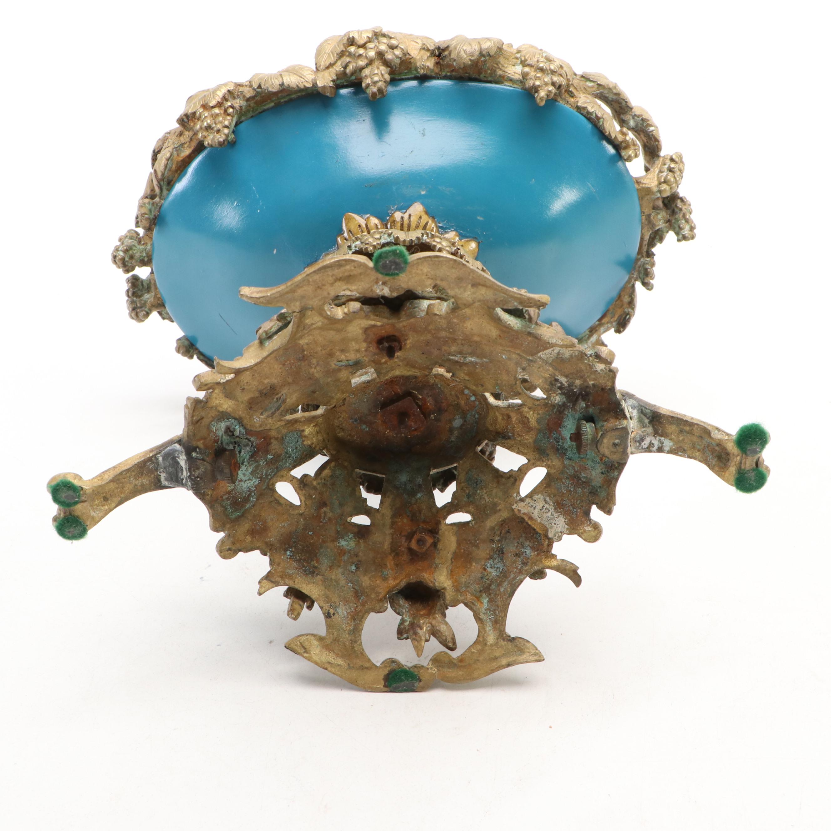 Sevres Style Ormolu Mounted Bleu Celeste Porcelain Compote