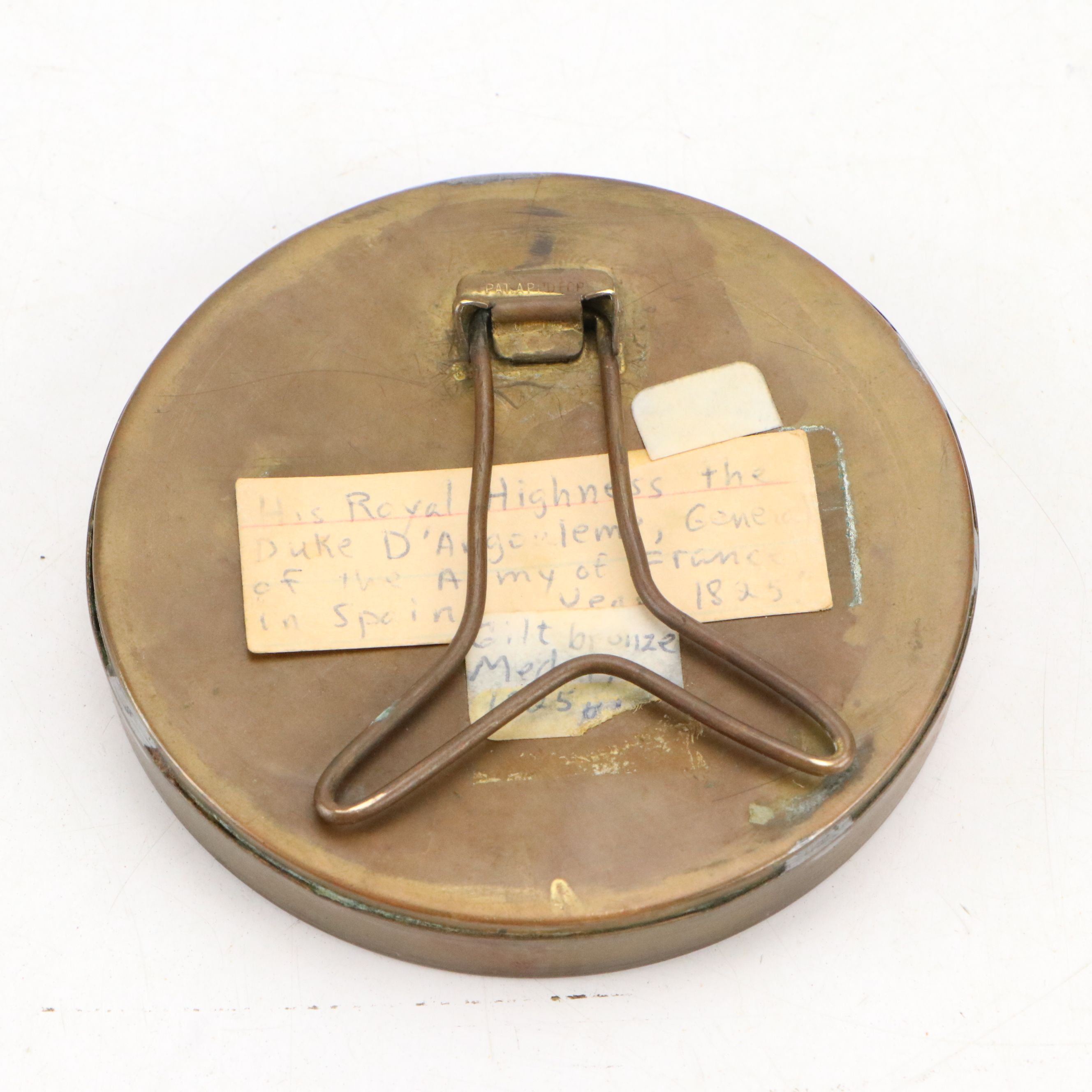 Victorian Leather Wrapped Jewelry Box with Gold Gilt Brass French Medal