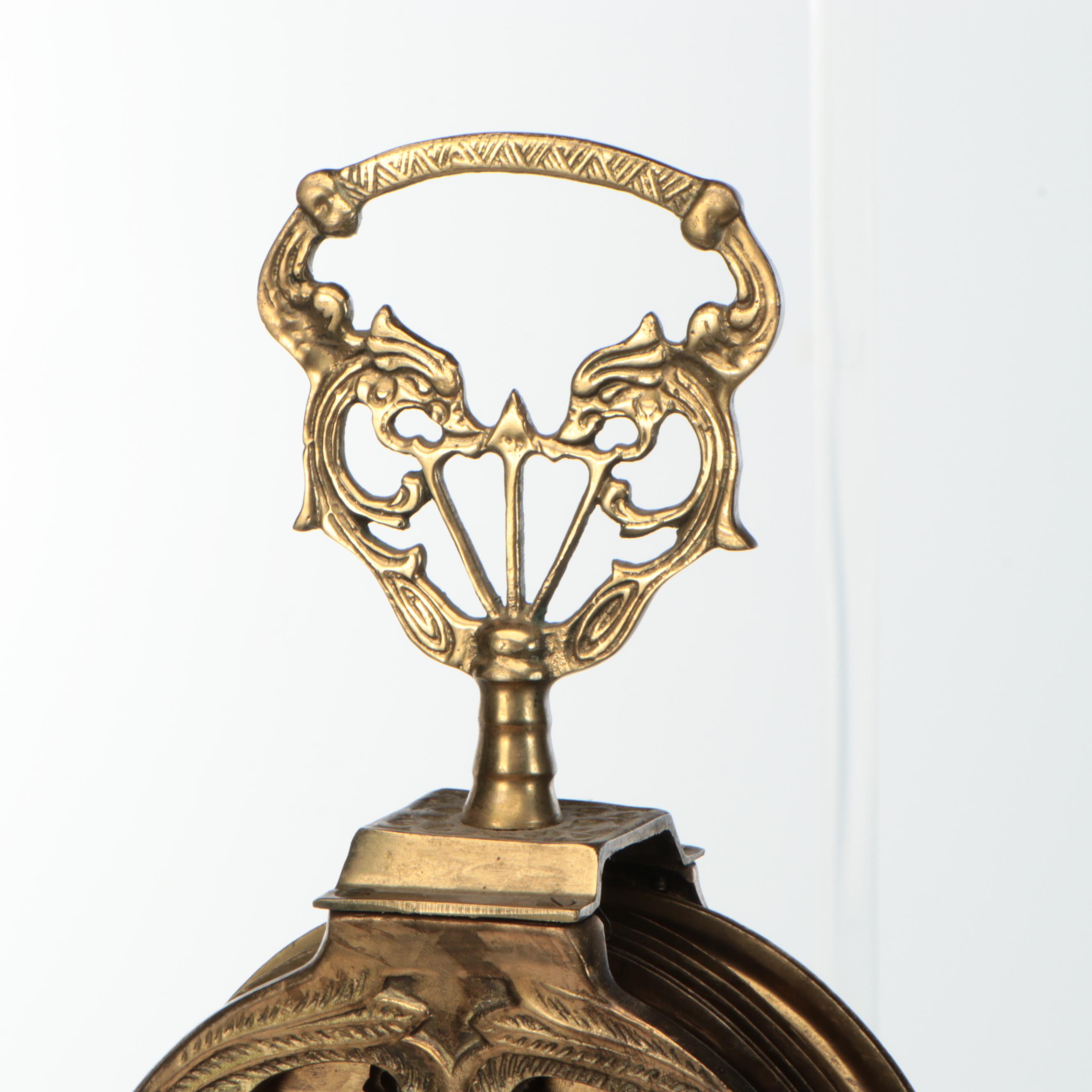 Art Nouveau Brass Peacock Fireplace Screen, Early 20th Century