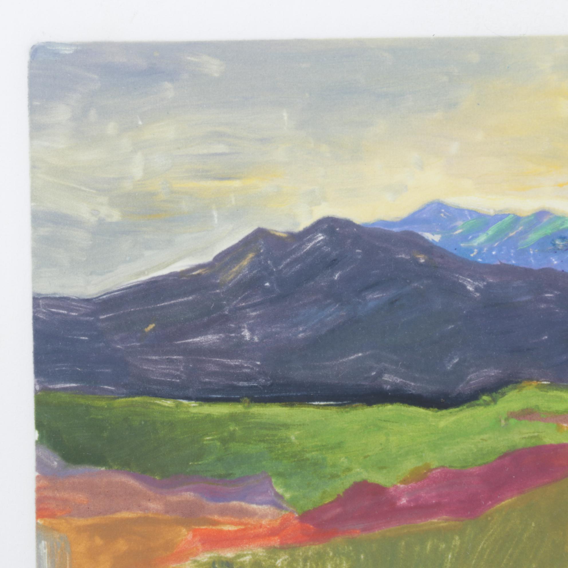 Gillian Kemper "Distant Peaks" Oil Monotype, Early 21st Century