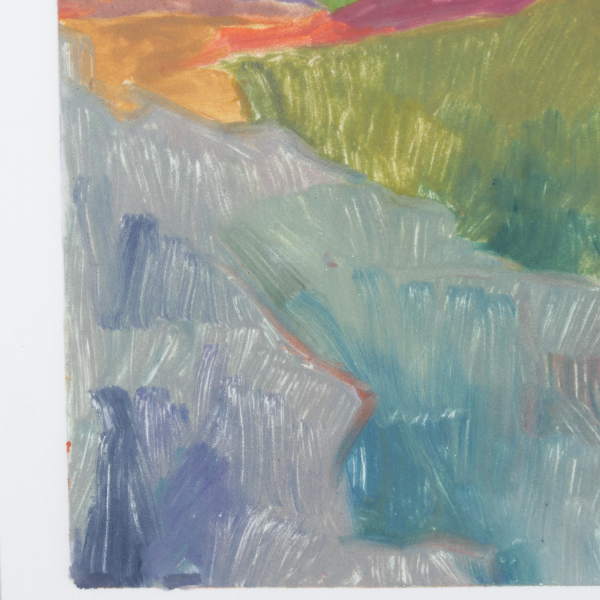 Gillian Kemper "Distant Peaks" Oil Monotype, Early 21st Century