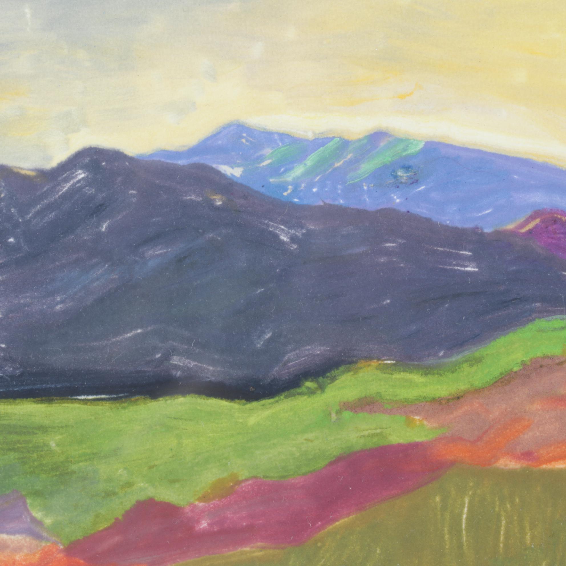 Gillian Kemper "Distant Peaks" Oil Monotype, Early 21st Century