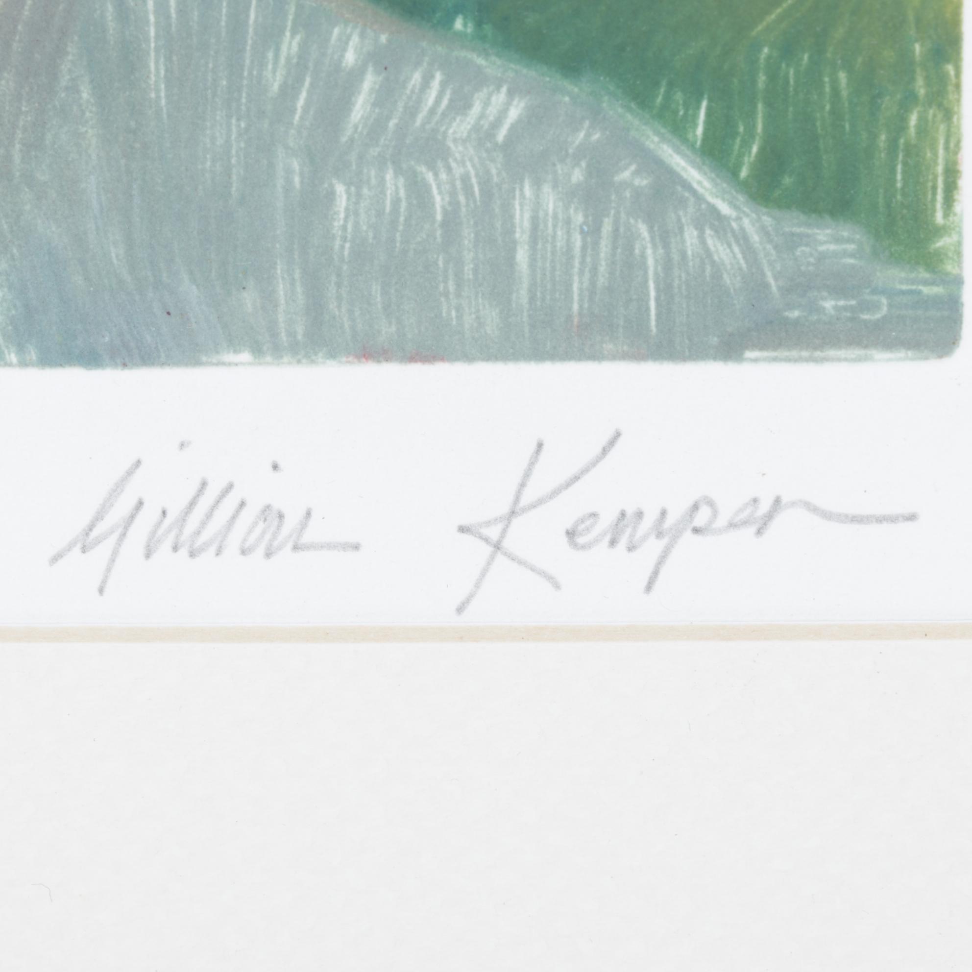 Gillian Kemper "Distant Peaks" Oil Monotype, Early 21st Century