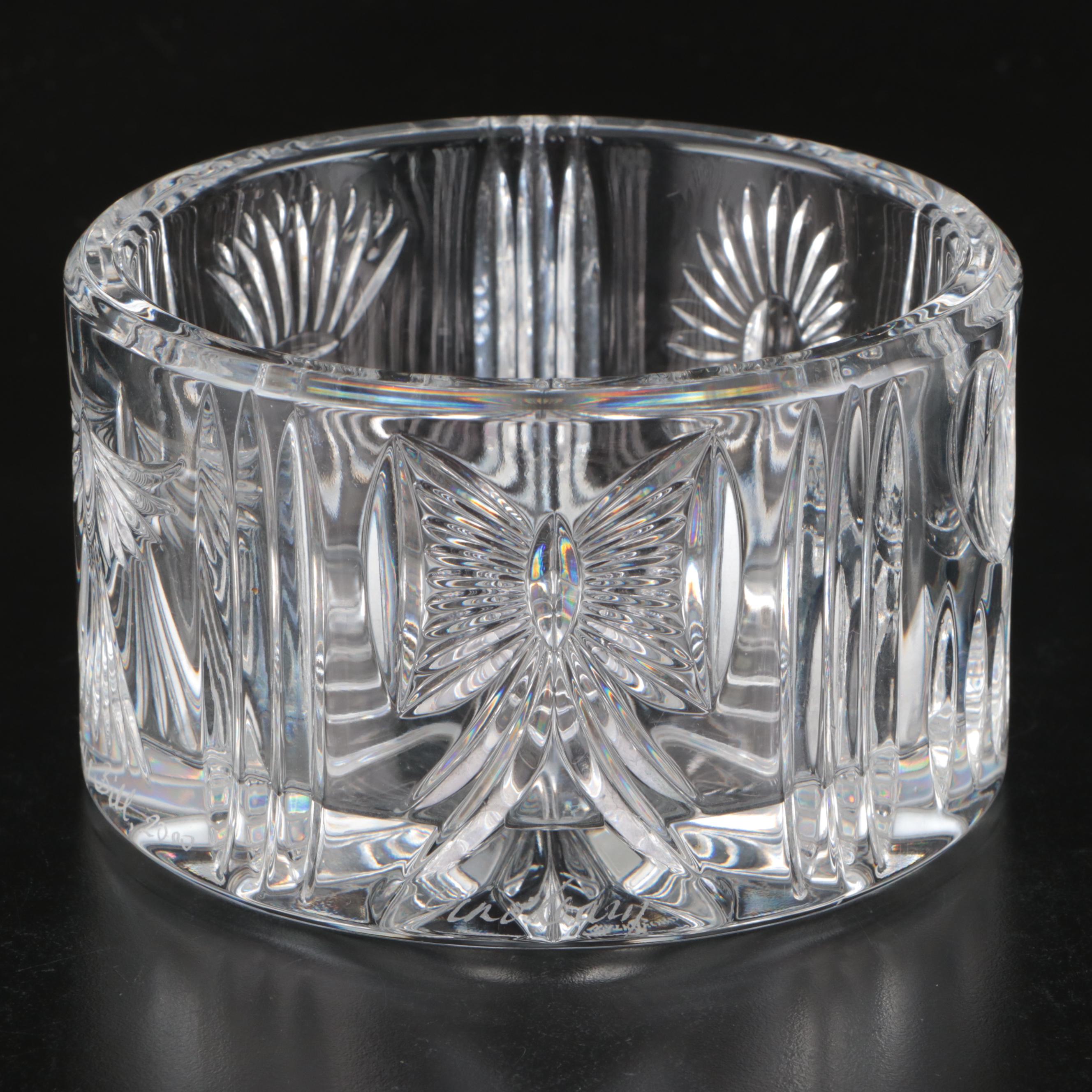 Waterford Crystal Wine Bottle Coaster, Bowl and Napkin Rings