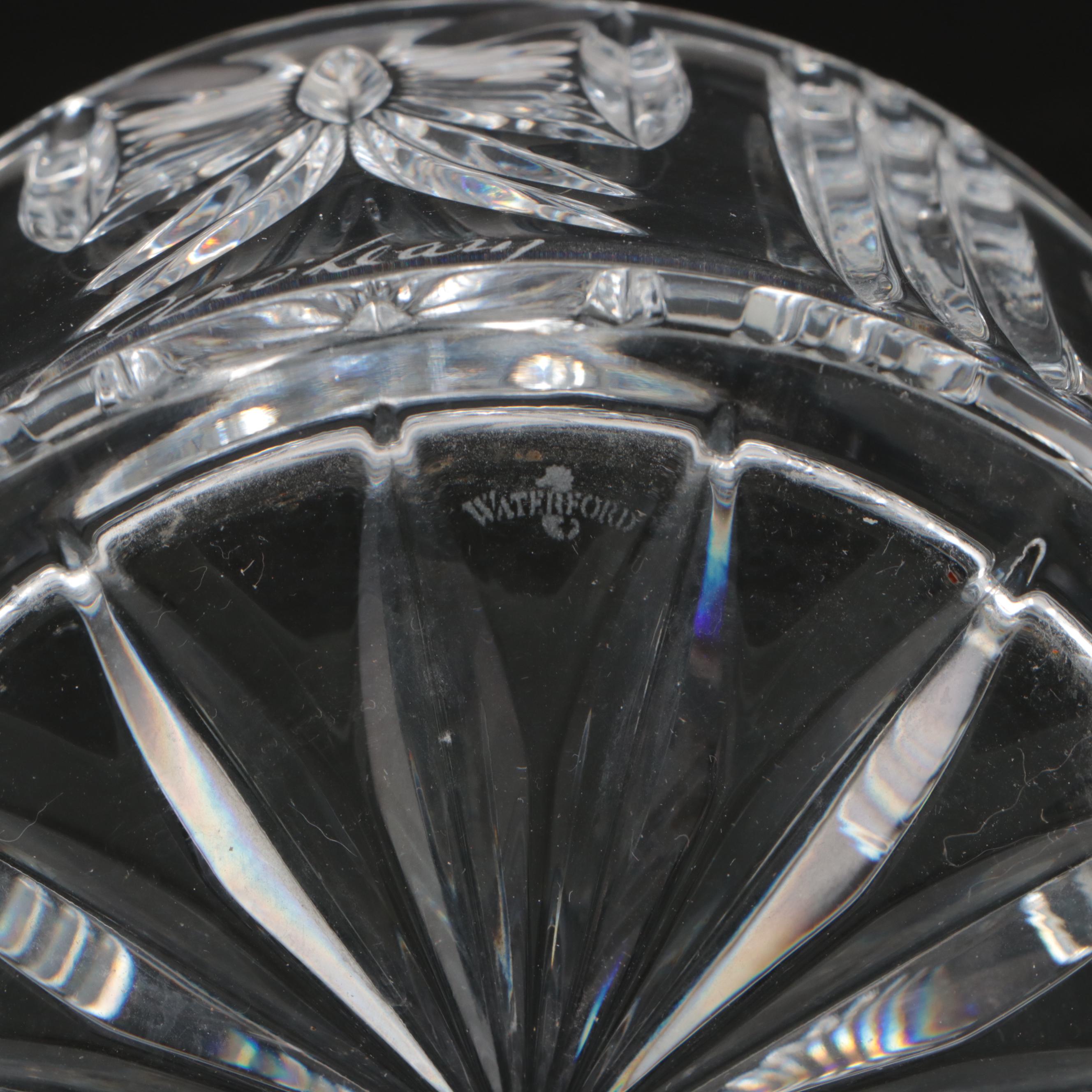 Waterford Crystal Wine Bottle Coaster, Bowl and Napkin Rings