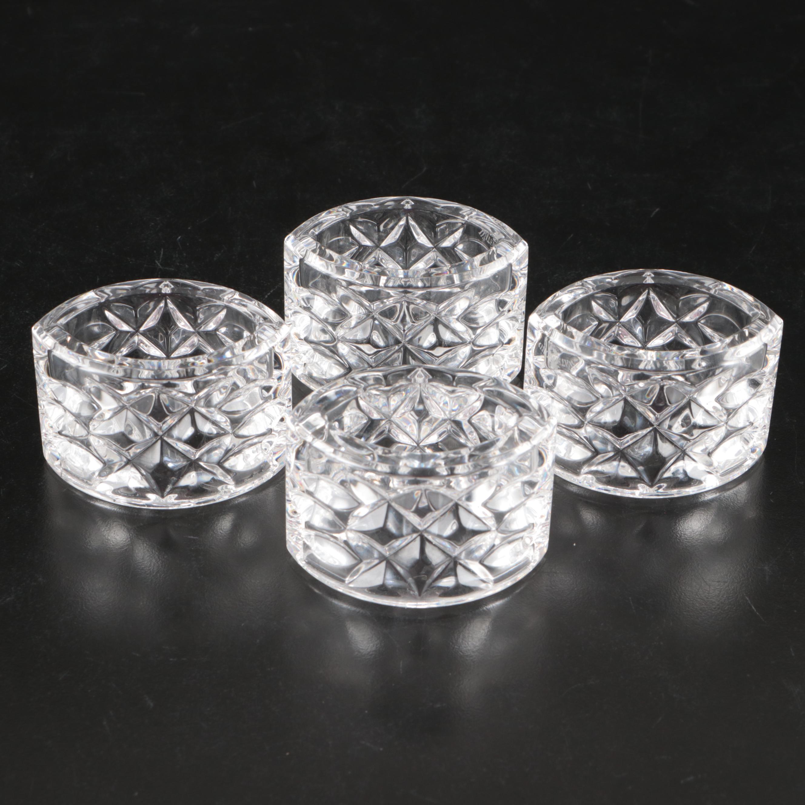 Waterford Crystal Wine Bottle Coaster, Bowl and Napkin Rings
