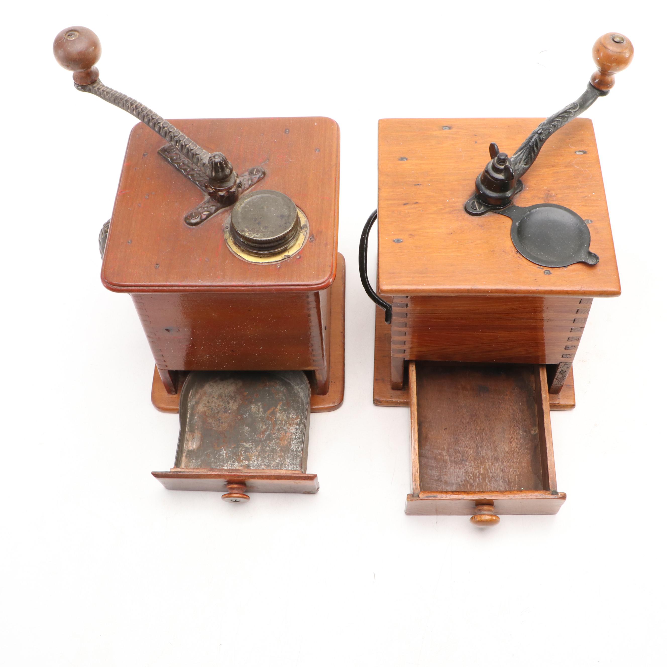 Hand-Crank Coffee Grinders, Early 20th Century
