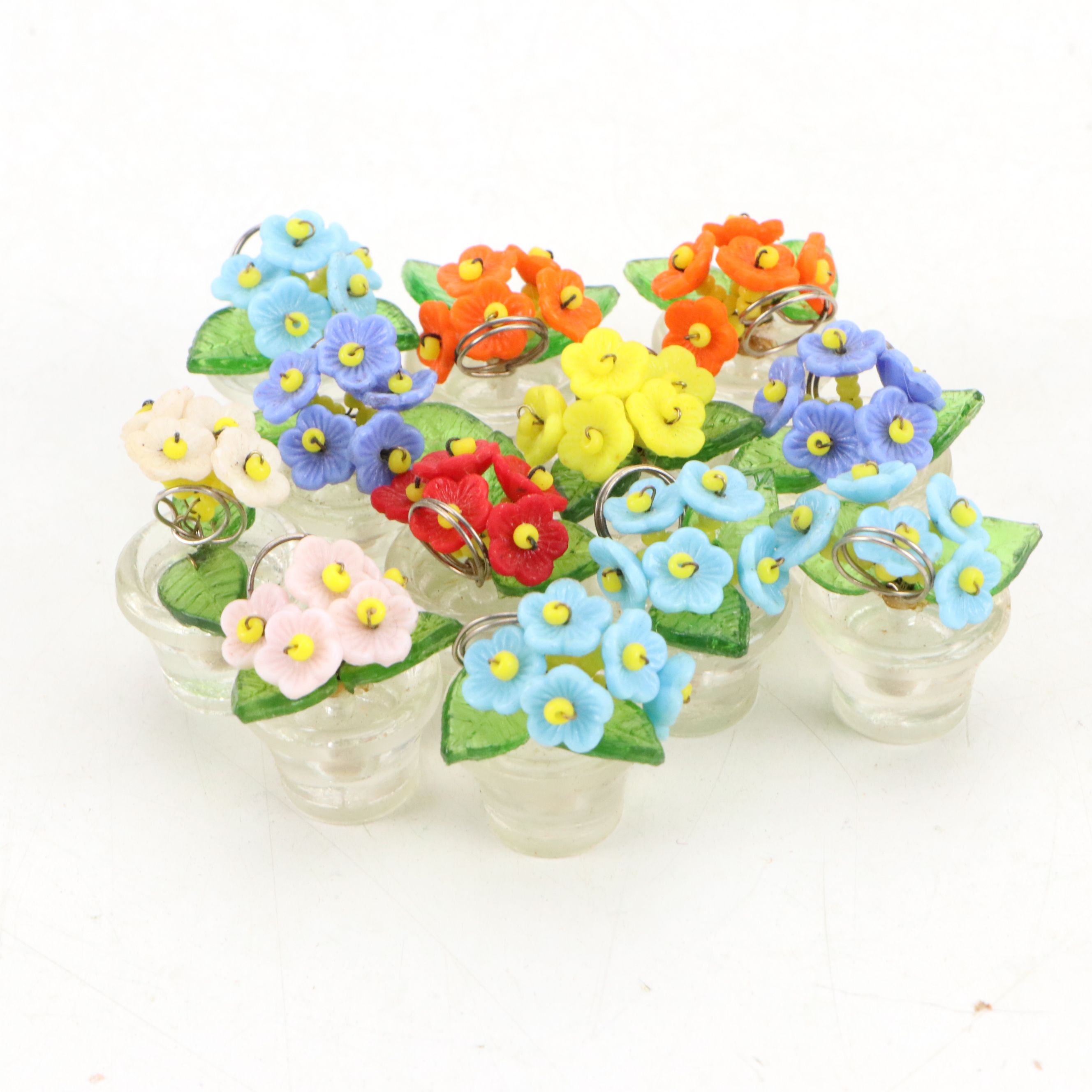 Rochard Pig Hand-Painted Porcelain Limoges Box with Other Plastic Floral Figures