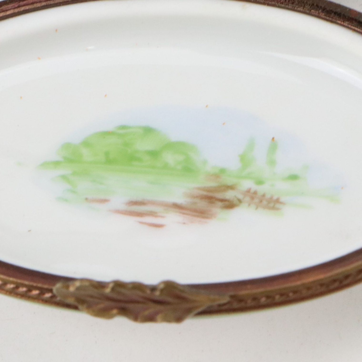 Rochard Pig Hand-Painted Porcelain Limoges Box with Other Plastic Floral Figures