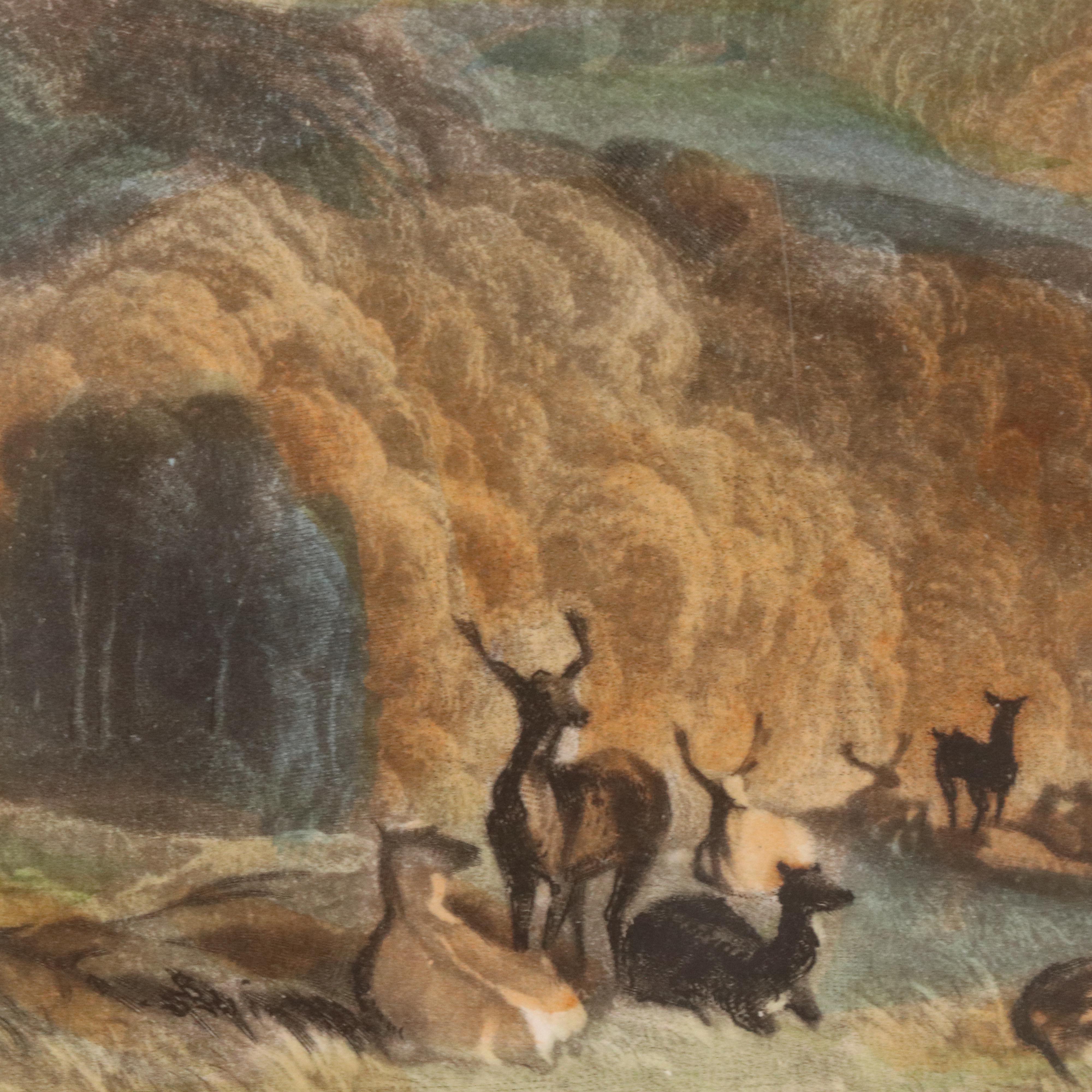 Hand-Colored Mezzotint After J. M. W. Turner "Arundel Castle on the River Arun"