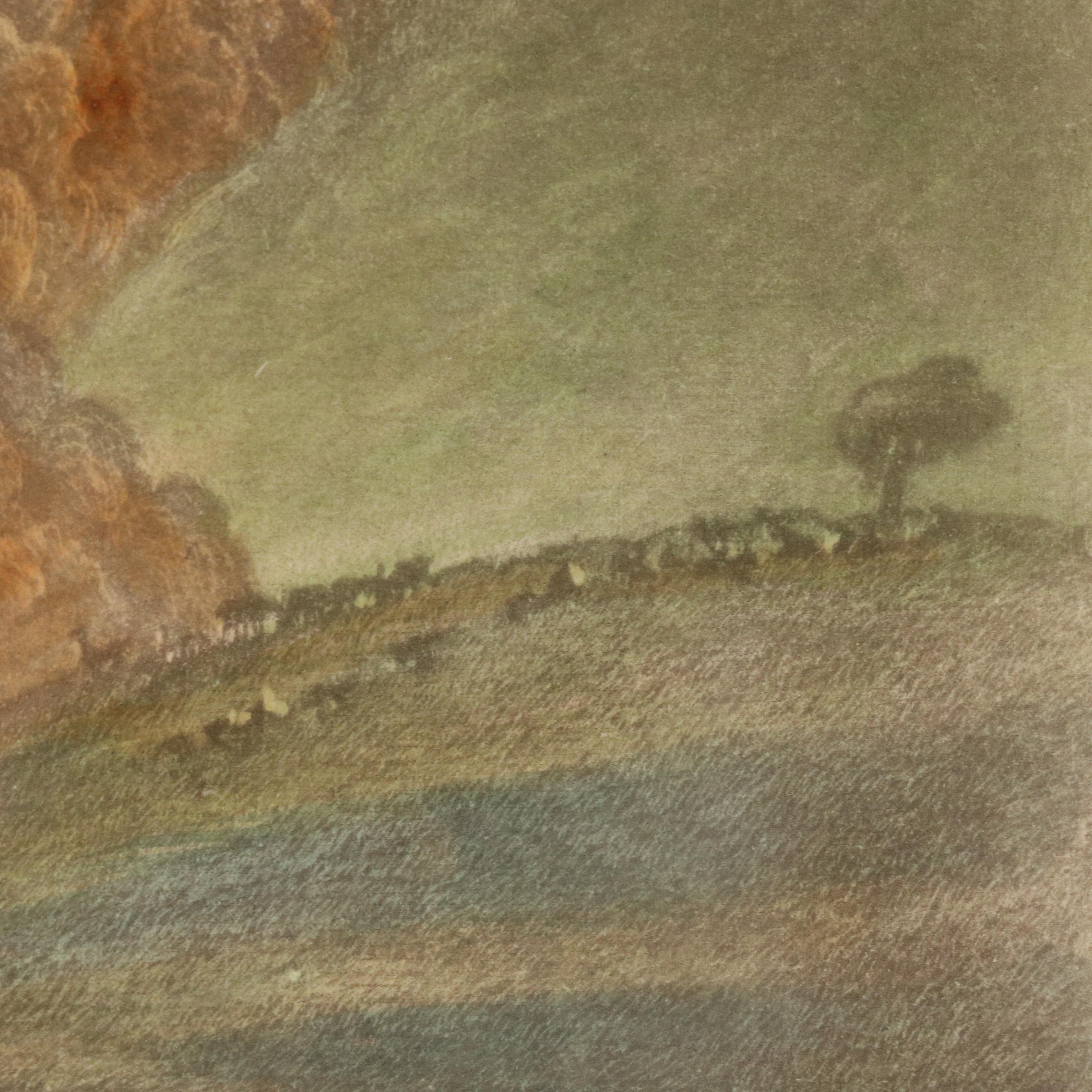 Hand-Colored Mezzotint After J. M. W. Turner "Arundel Castle on the River Arun"