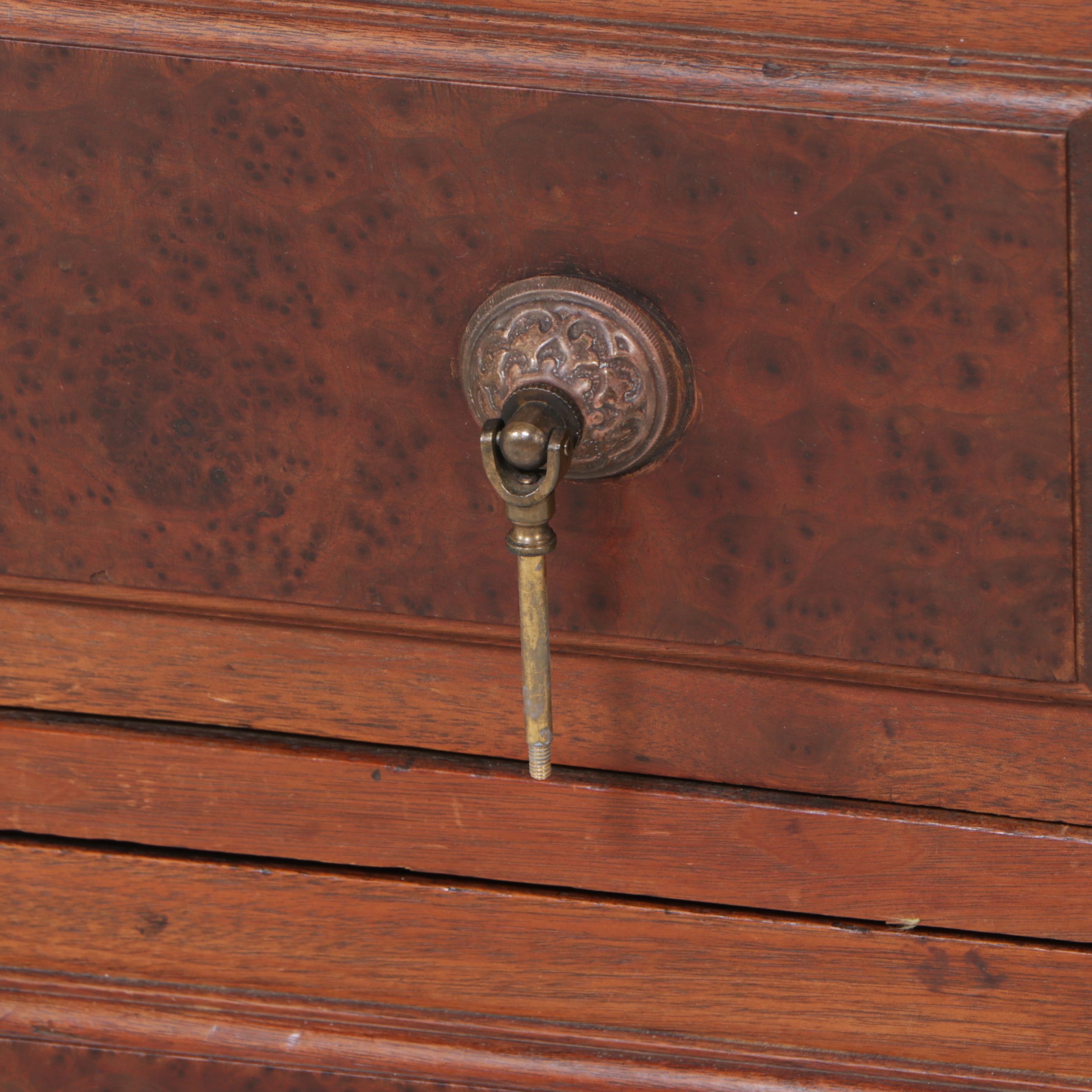Victorian Style Walnut and Burl Wood Secretary Desk