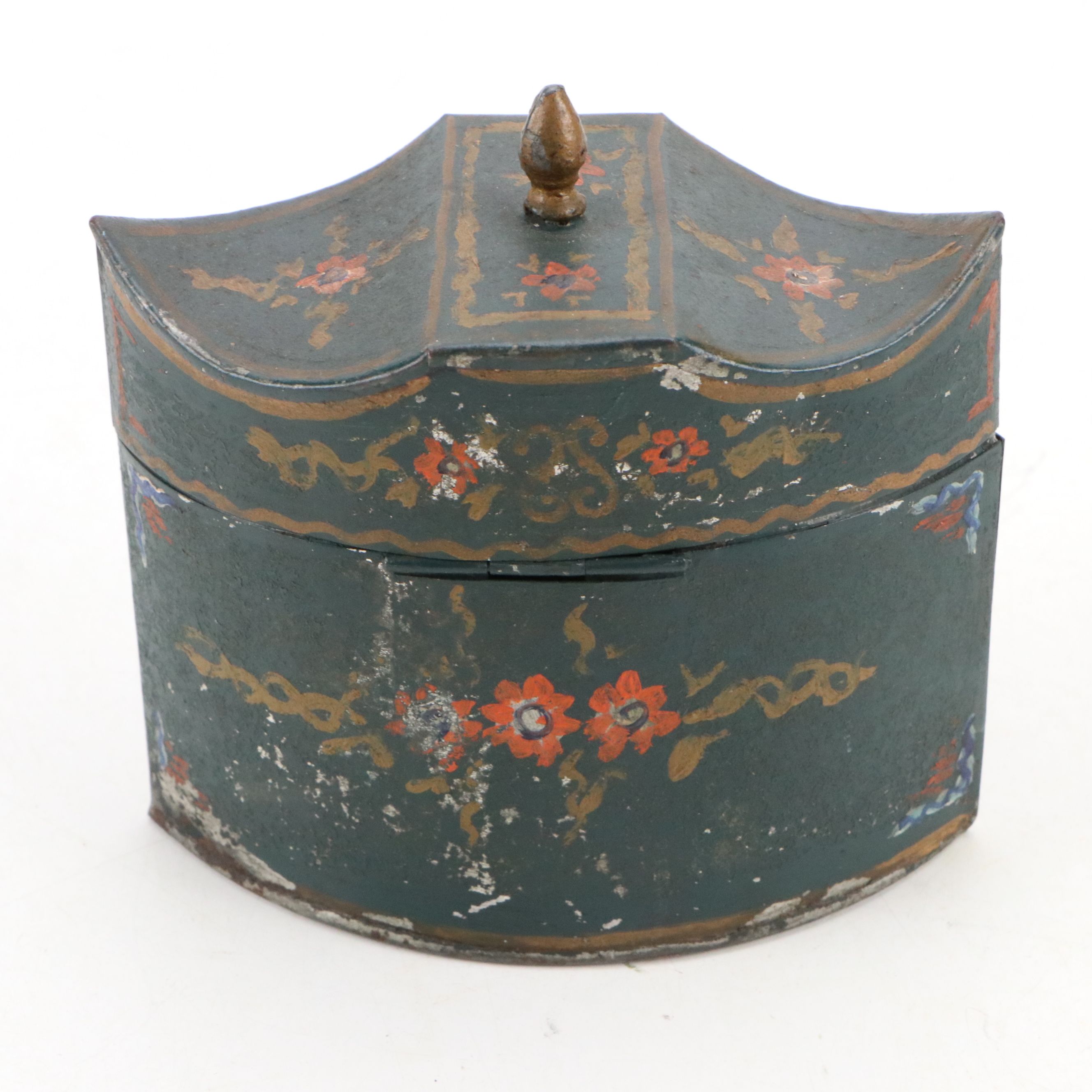 Vintage Floral Metal Lidded Box with Planter and Brass Swan Candlestick