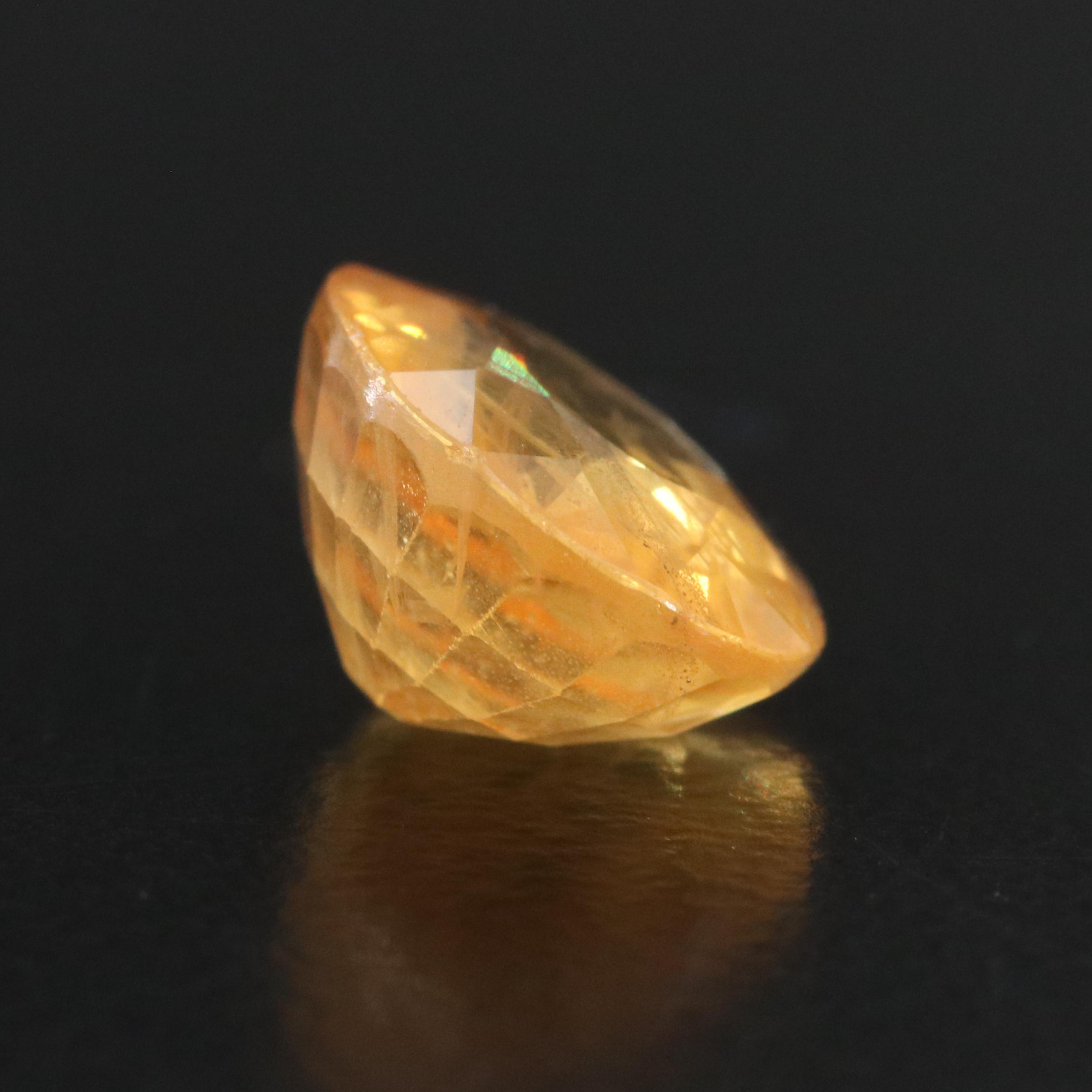 Loose 4.09 CT Yellow Sapphire