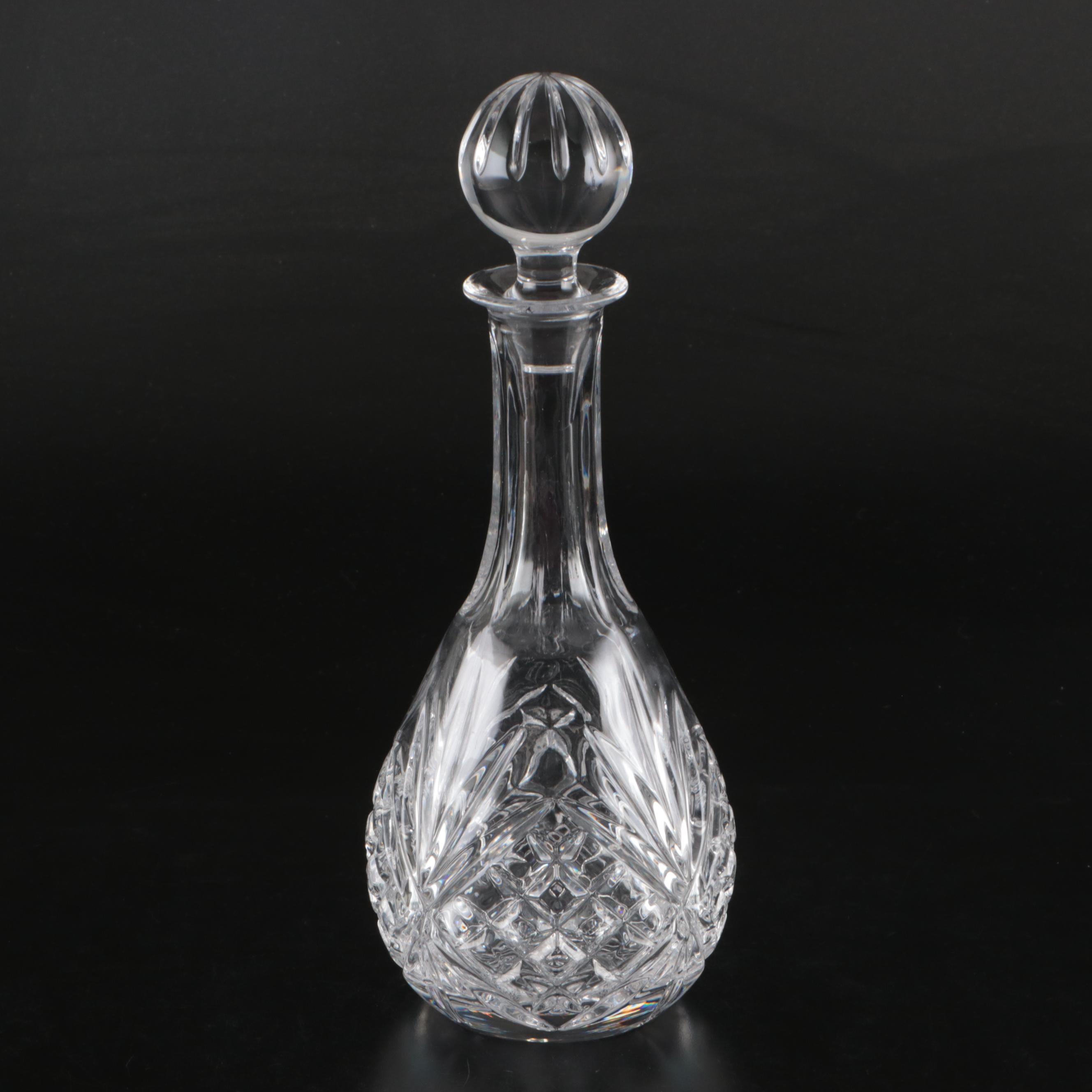 American Brilliant Style Cut Glass Cruet with Other Decanters, 20th Century