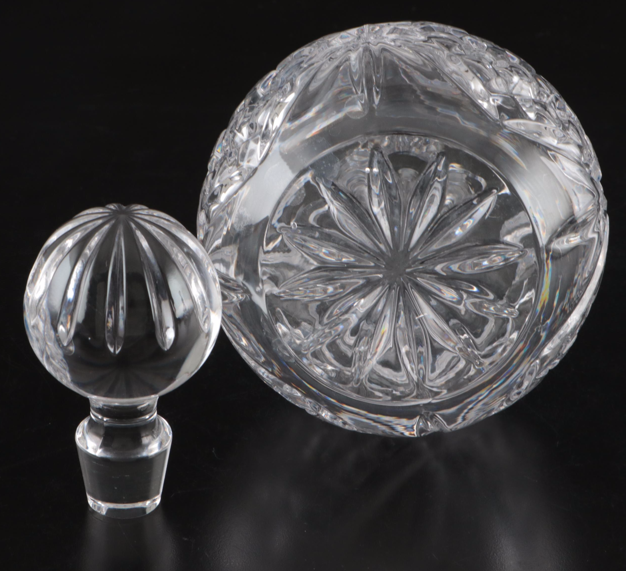 American Brilliant Style Cut Glass Cruet with Other Decanters, 20th Century