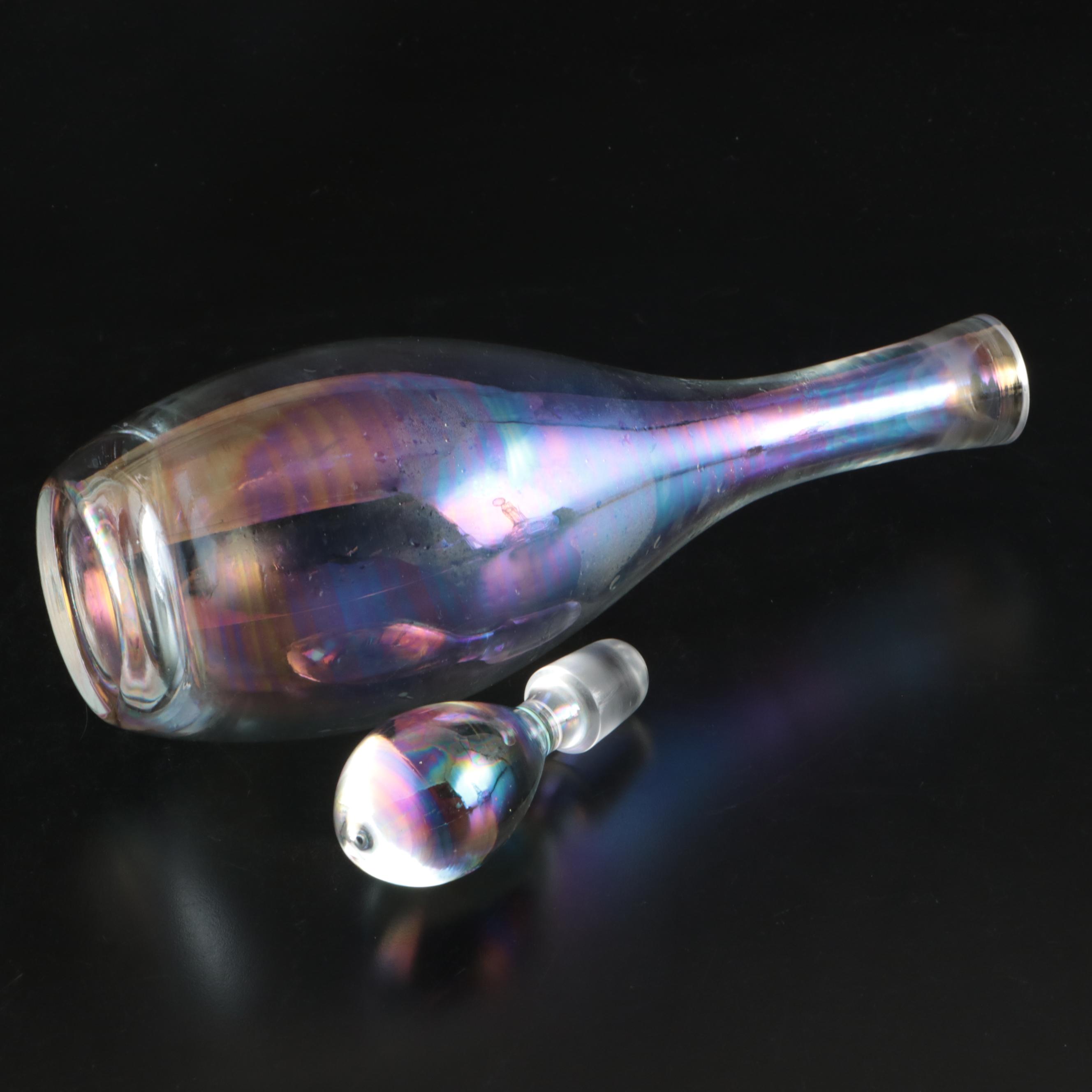 American Brilliant Style Cut Glass Cruet with Other Decanters, 20th Century