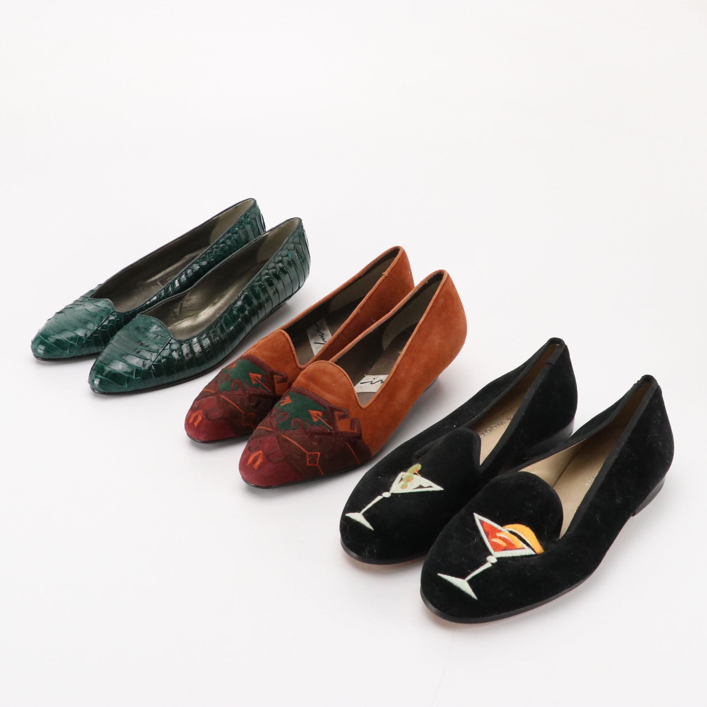 Stubbs & Wootton of Palm Beach Martini Velvet Slipper Loafers and More Pumps