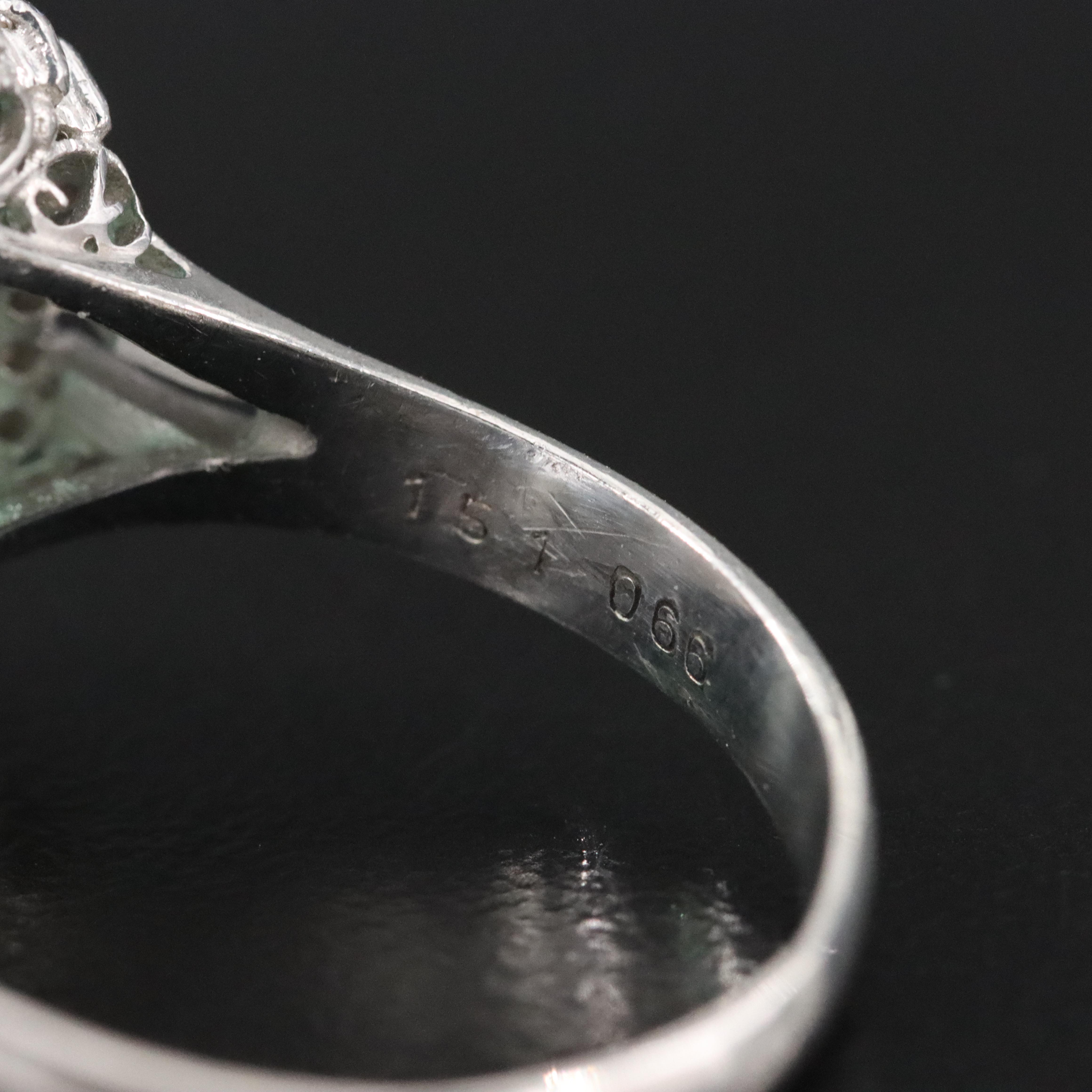 Platinum 1.51 CT Emerald and Diamond Ballerina Ring with GIA Report