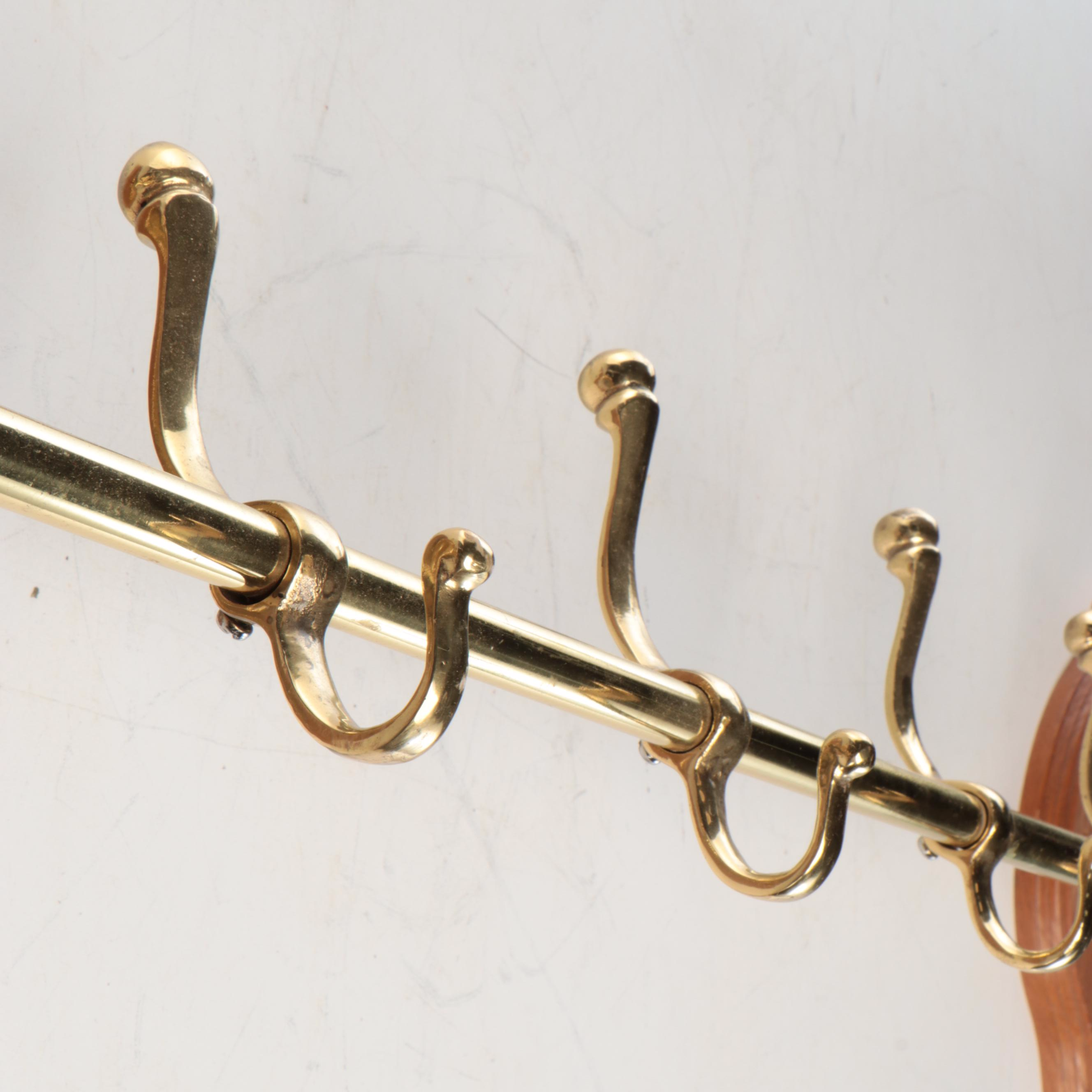 Edwardian Style Coat Rack with Cast Metal Horse Head Mounts