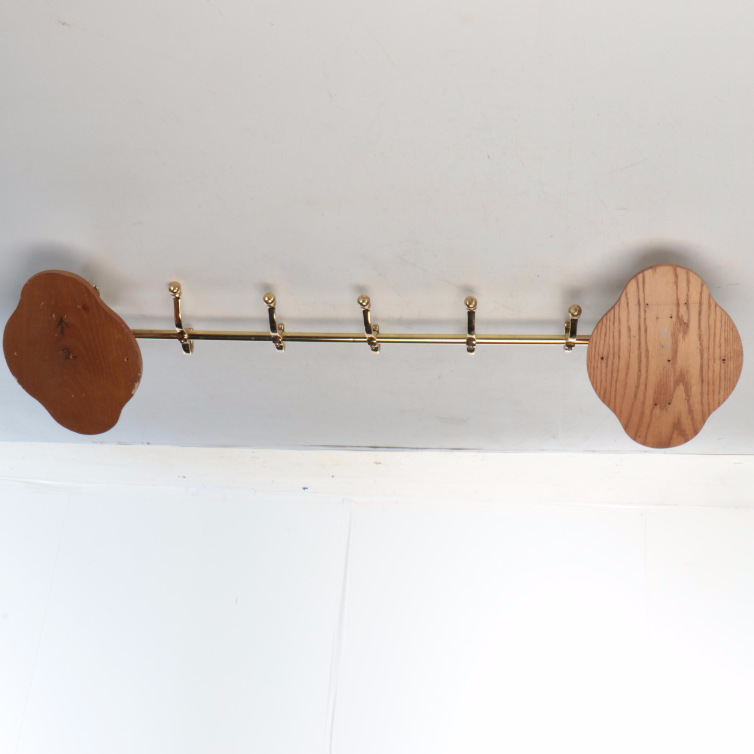 Edwardian Style Coat Rack with Cast Metal Horse Head Mounts