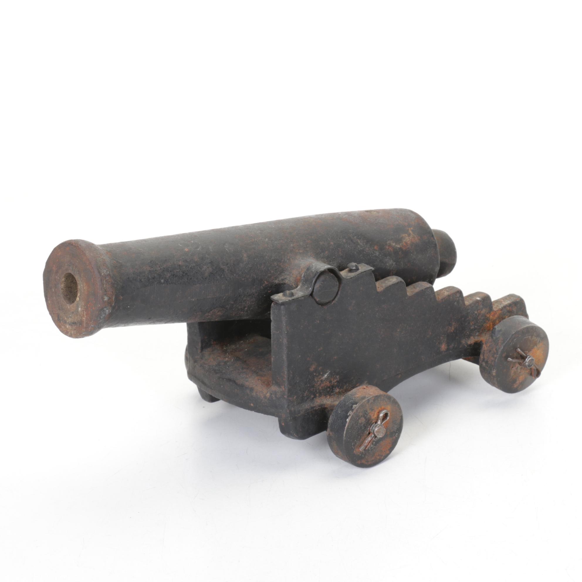 Cast Iron Muzzle Loading Cannon and #52 Red Maserati Race Car