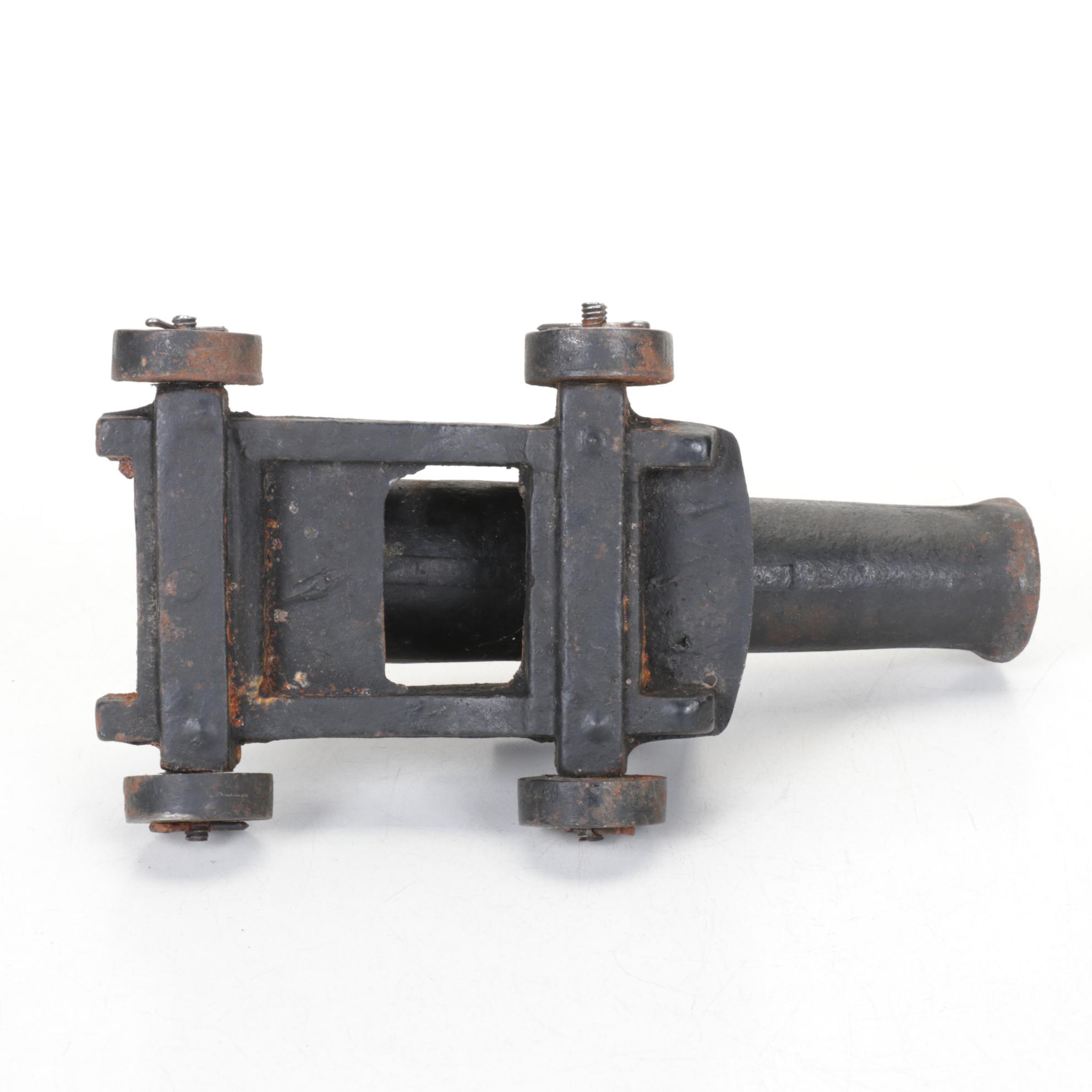 Cast Iron Muzzle Loading Cannon and #52 Red Maserati Race Car