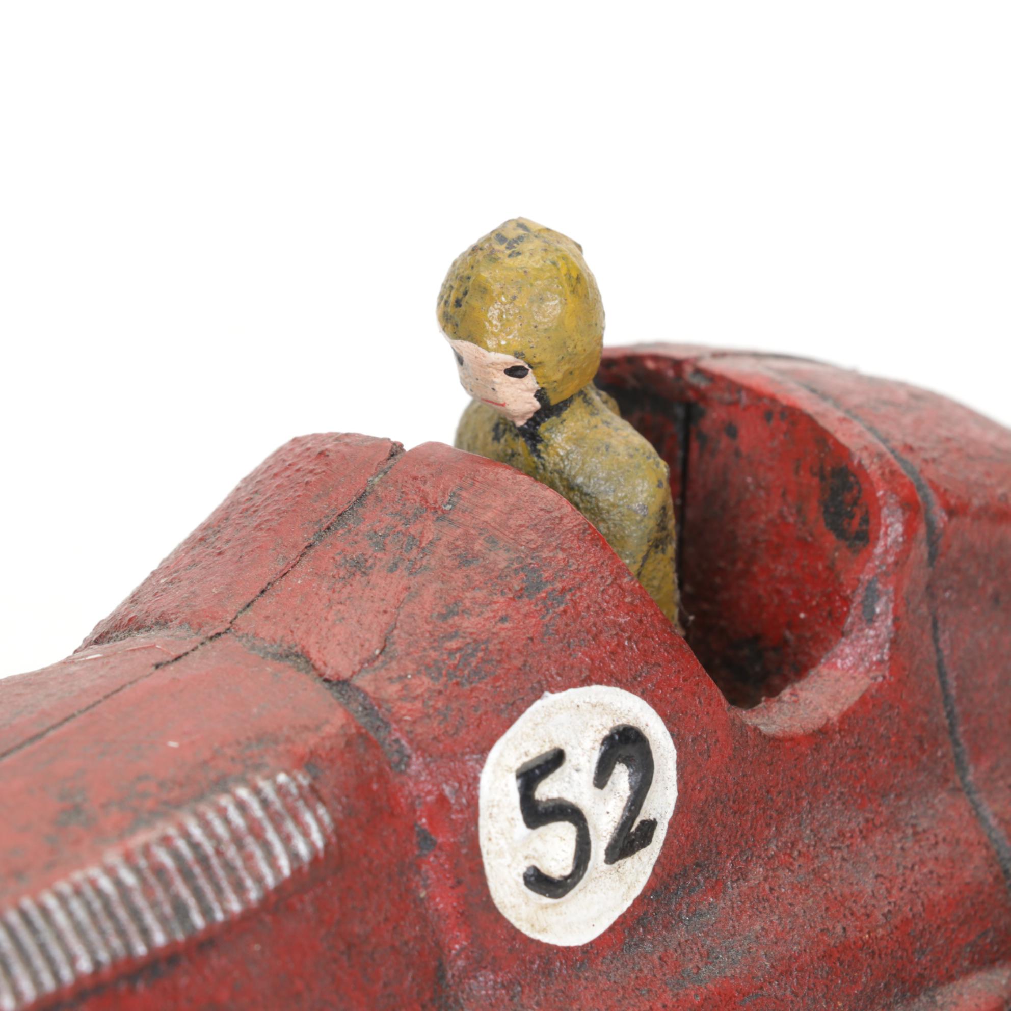 Cast Iron Muzzle Loading Cannon and #52 Red Maserati Race Car