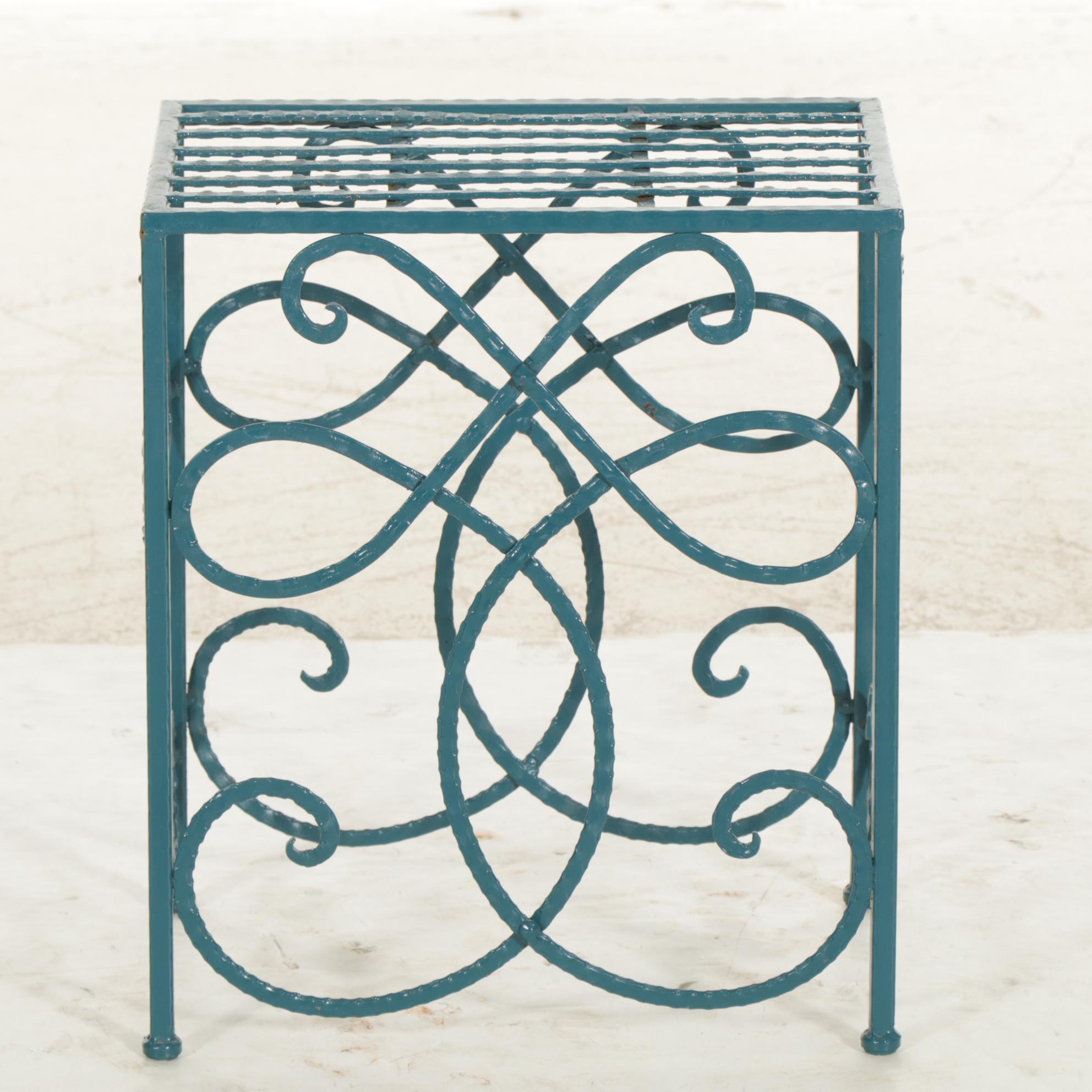 Forged Metal Painted Plant Stand