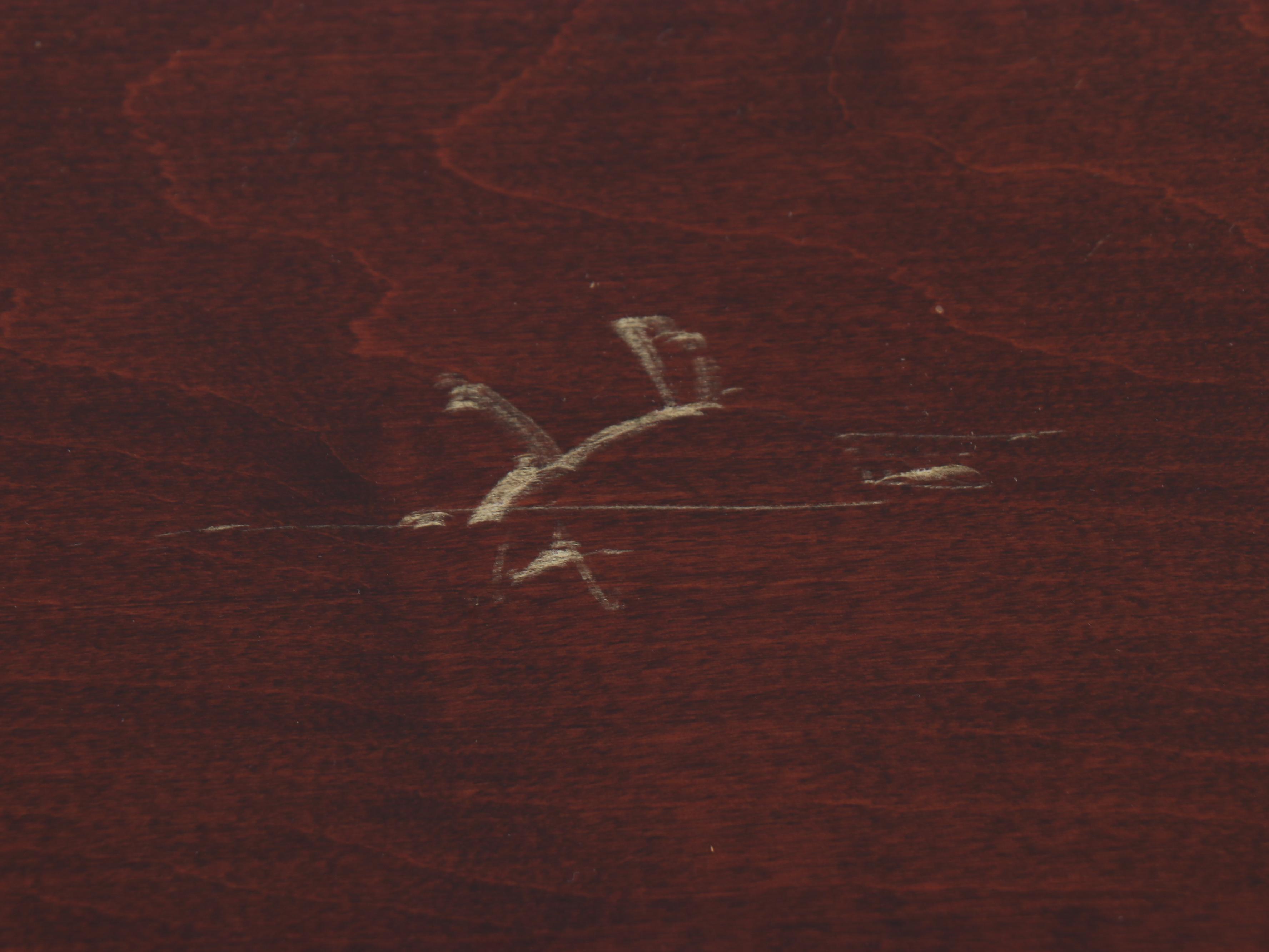 American Federal Style Mahogany Stencil-Decorated Dressing Table and Mirror