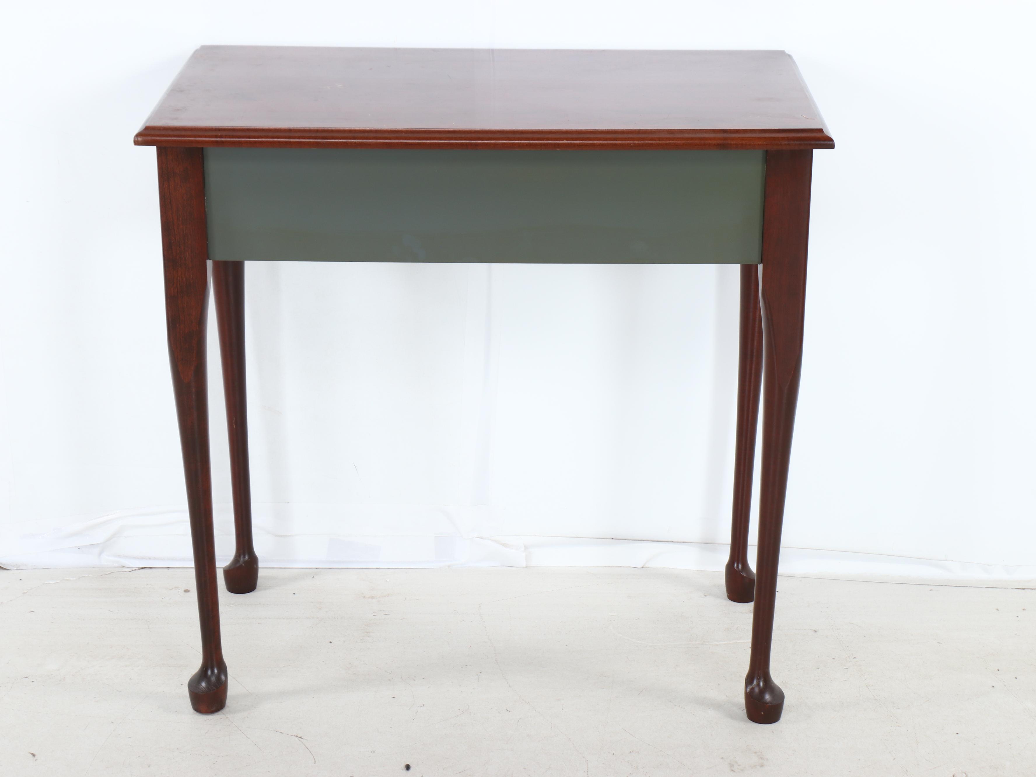 American Federal Style Mahogany Stencil-Decorated Dressing Table and Mirror