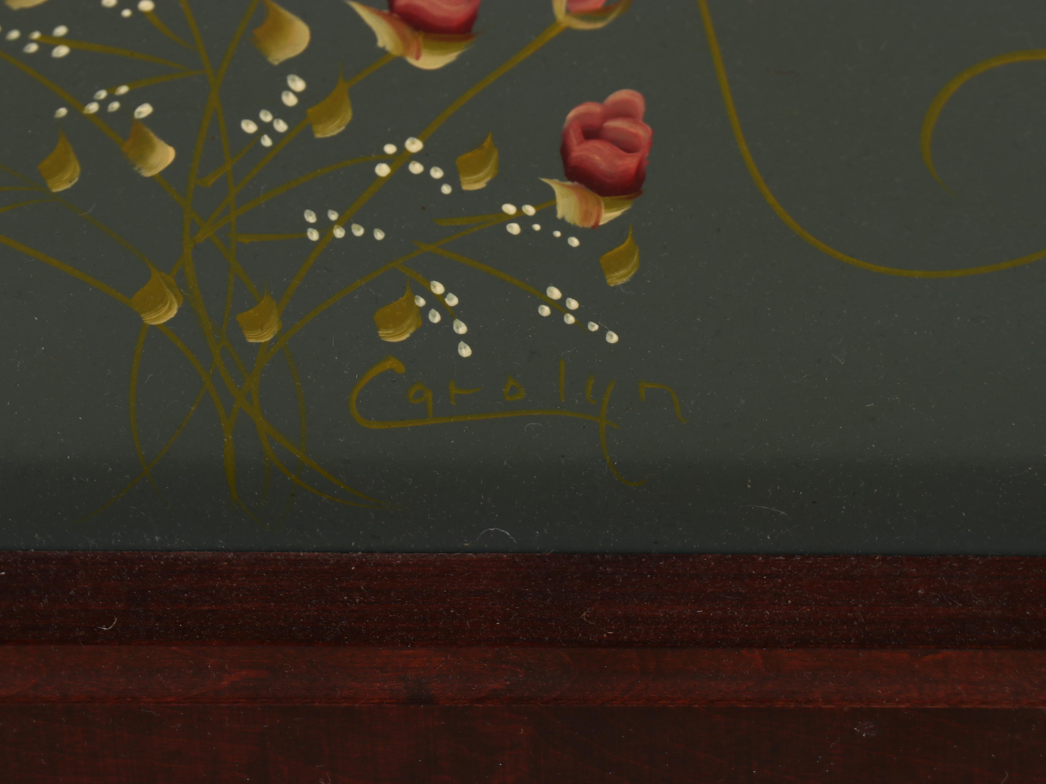 American Federal Style Mahogany Stencil-Decorated Dressing Table and Mirror