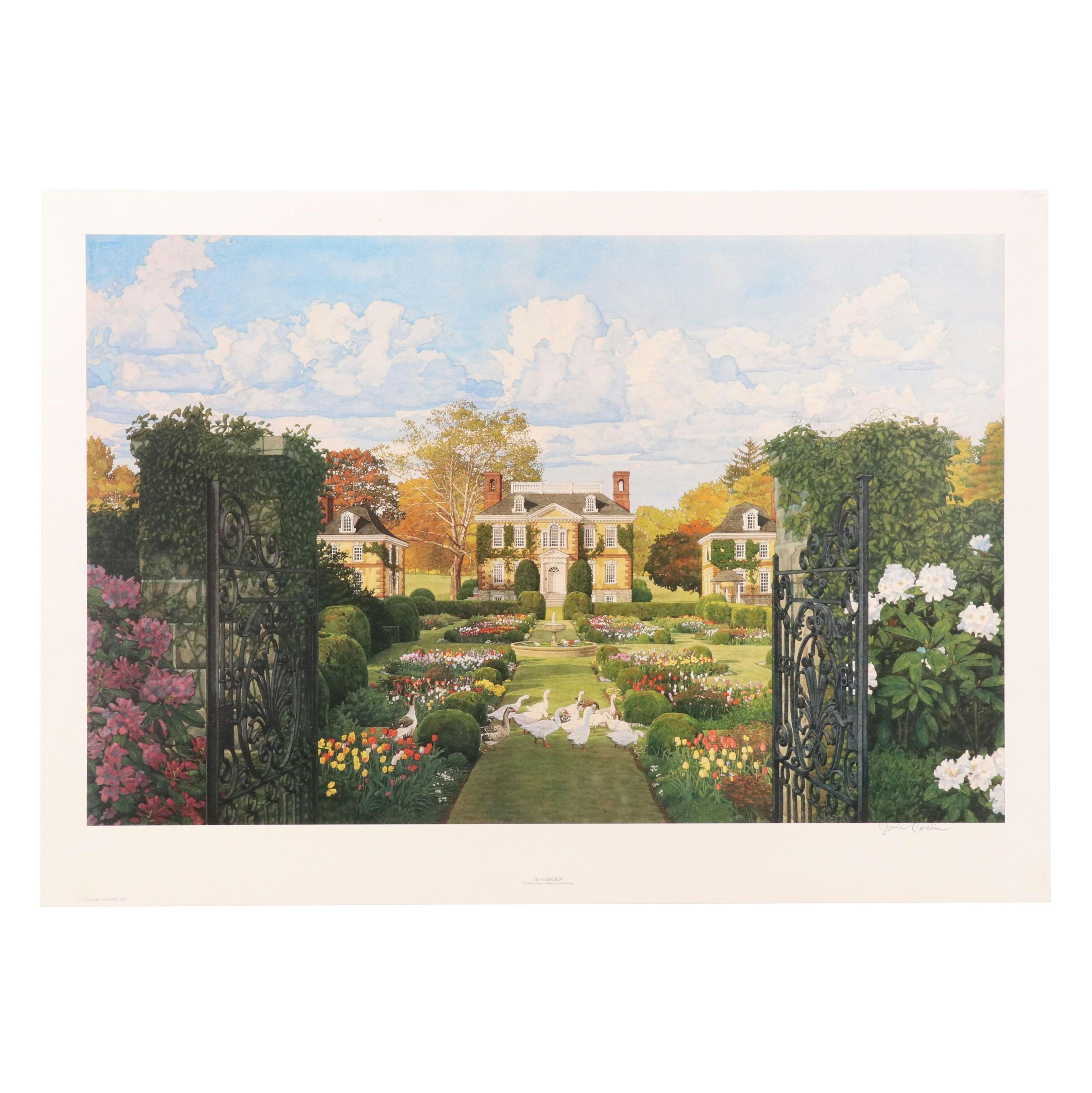 Jamie Cavaliere Residential Landscape Offset Lithograph "The Garden," 2002