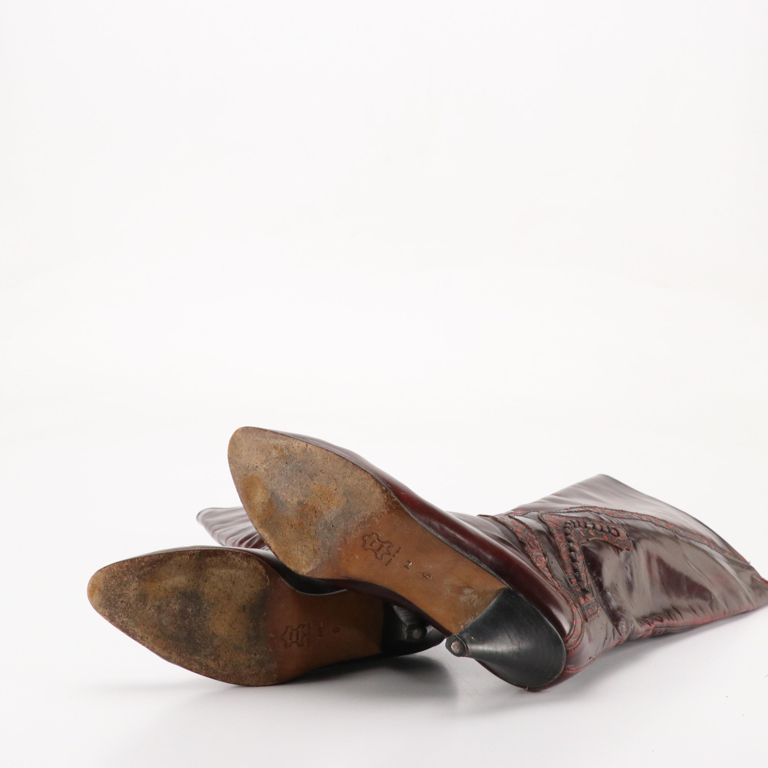 J. Renee Couture Collection Python Skin Boots and Leather Knee High Boots